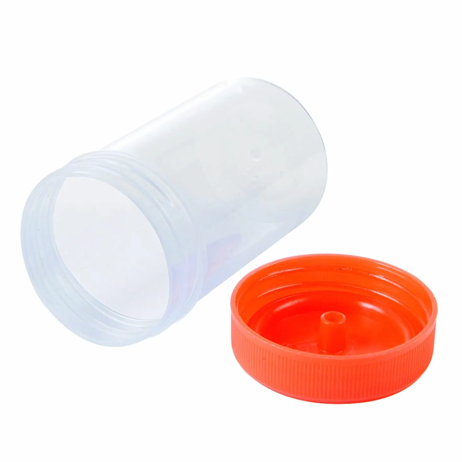 LATRAT Plastikowy kubek do pobierania próbek w moczu 60 ml kubek na mocz z zakrętką odpowiedni dla dorosłych, 10 sztuk do użytku medycznego w laboratorium
