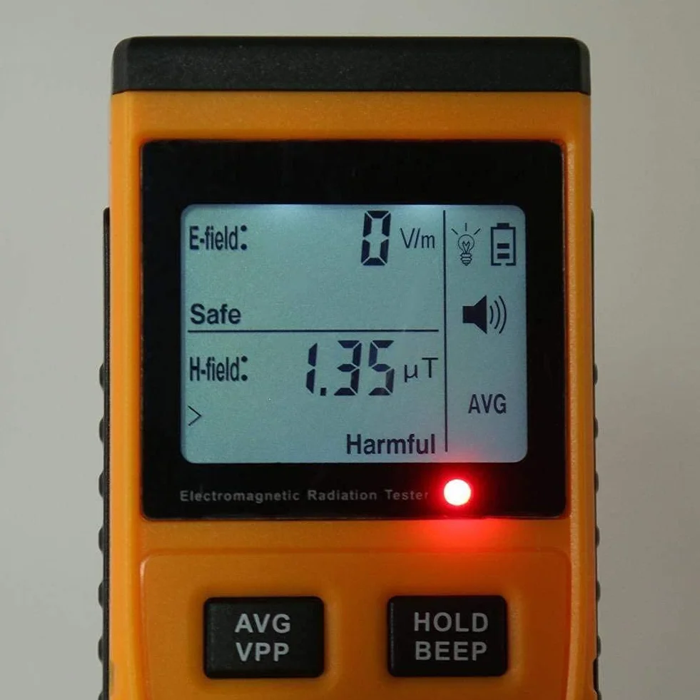 KATSU Cyfrowy detektor promieniowania elektromagnetycznego, 2 w 1, ręczny wyświetlacz LCD, wykrywacz EMF, tester dozymetru, licznik do testowania pola elektrycznego i promieniowania pola magnetycznego 312880
