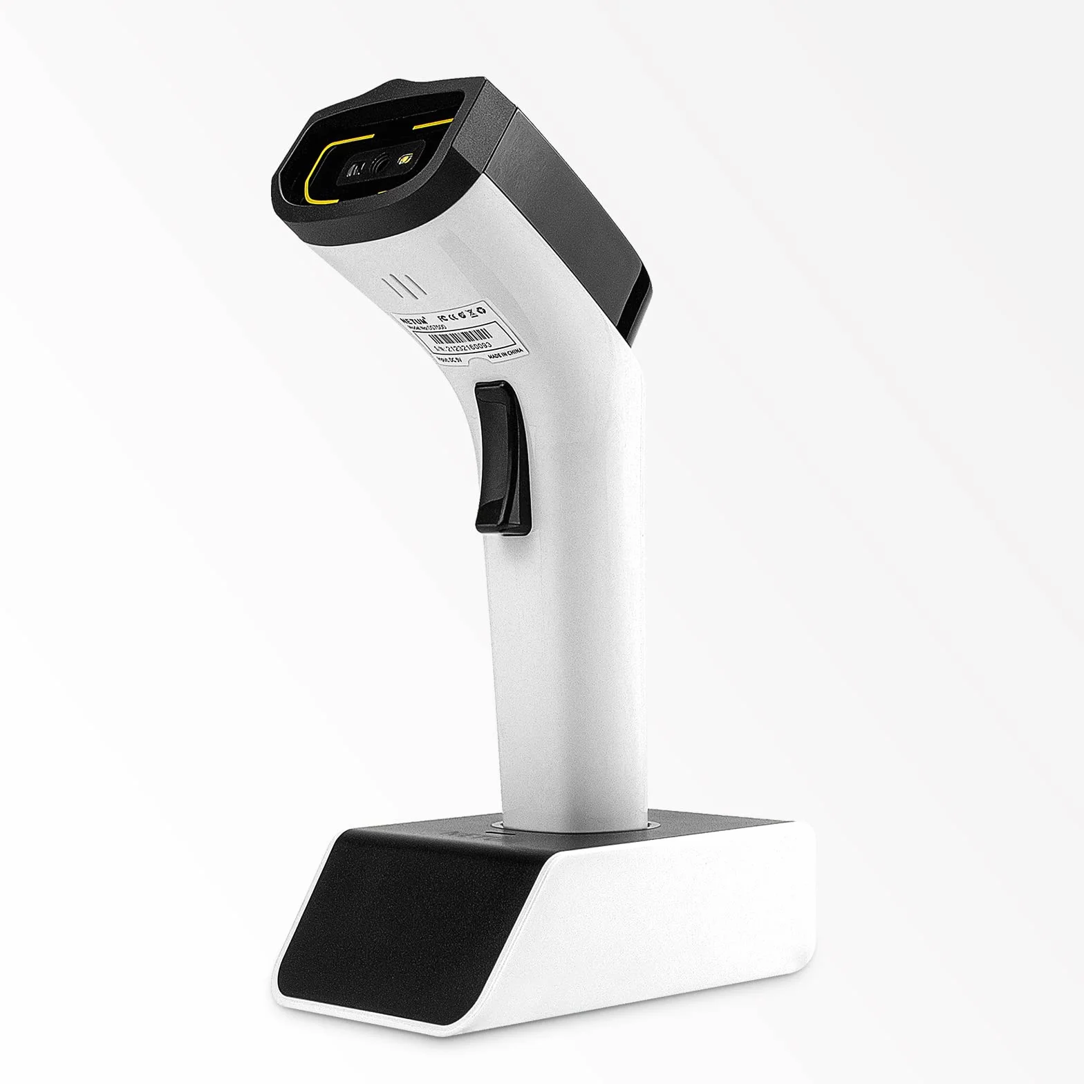NETUM Bezprzewodowy skaner kodów kreskowych 2D Bluetooth z podstawką ładującą, bez użycia rąk, automatyczny czytnik kodów kreskowych 1D 2D QR pdf417, działa z MAC OS, Windows, iOS, Android - DS7500