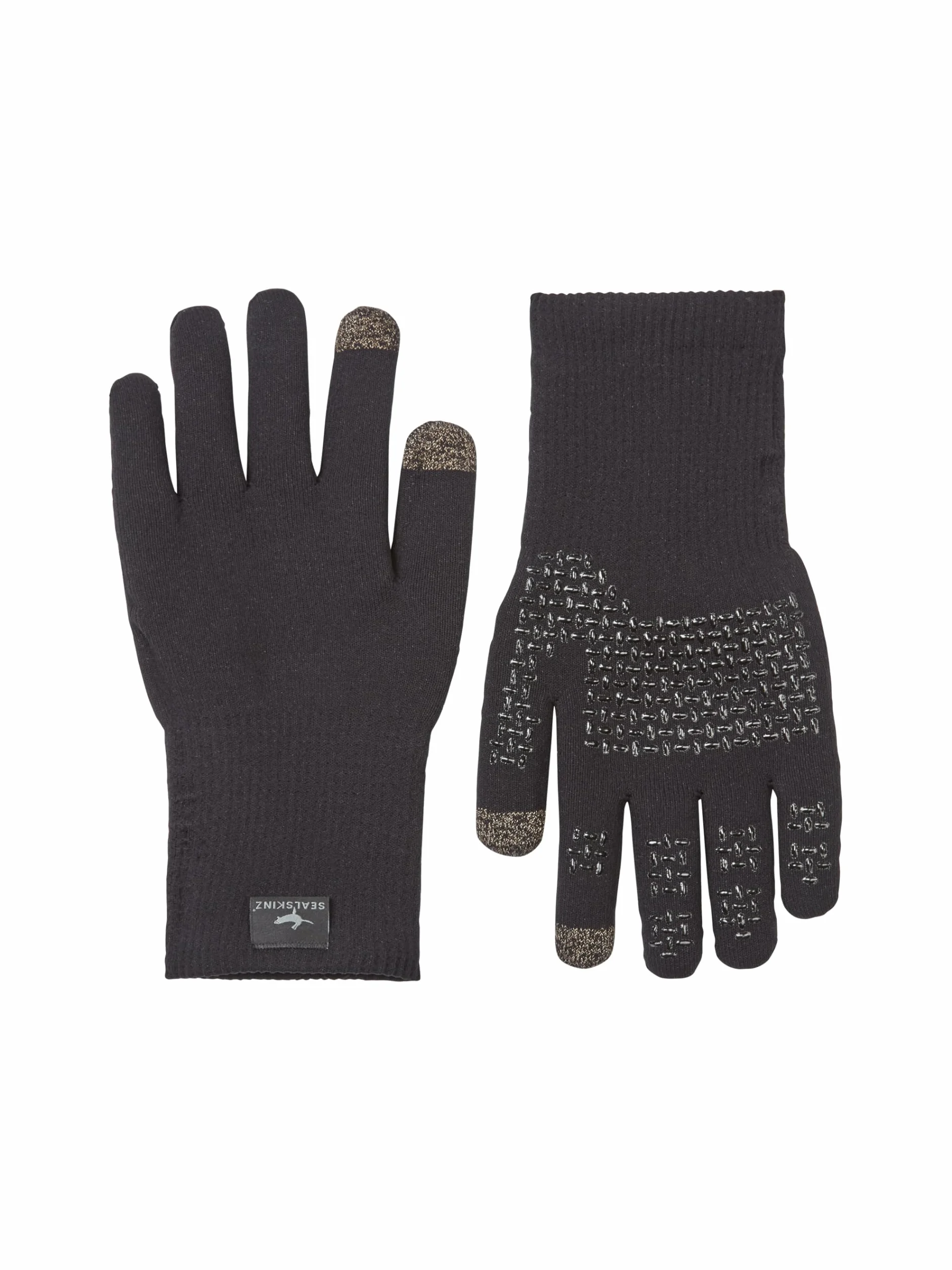 SEALSKINZ Unisex Wodoodporna rękawica dzianinowa na każdą pogodę Ultra Grip - czarna, S