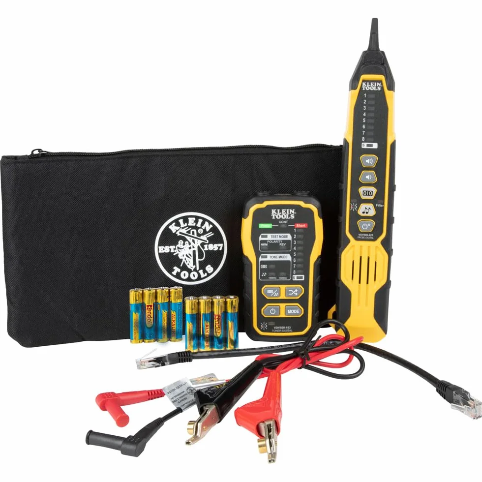 Klein Tools VDV500-920 generator tonów i sondy do kabli Ethernet, Internet, telefon, głośnik, koncentryczny, wideo i transmisji danych, RJ45, RJ11, RJ12
