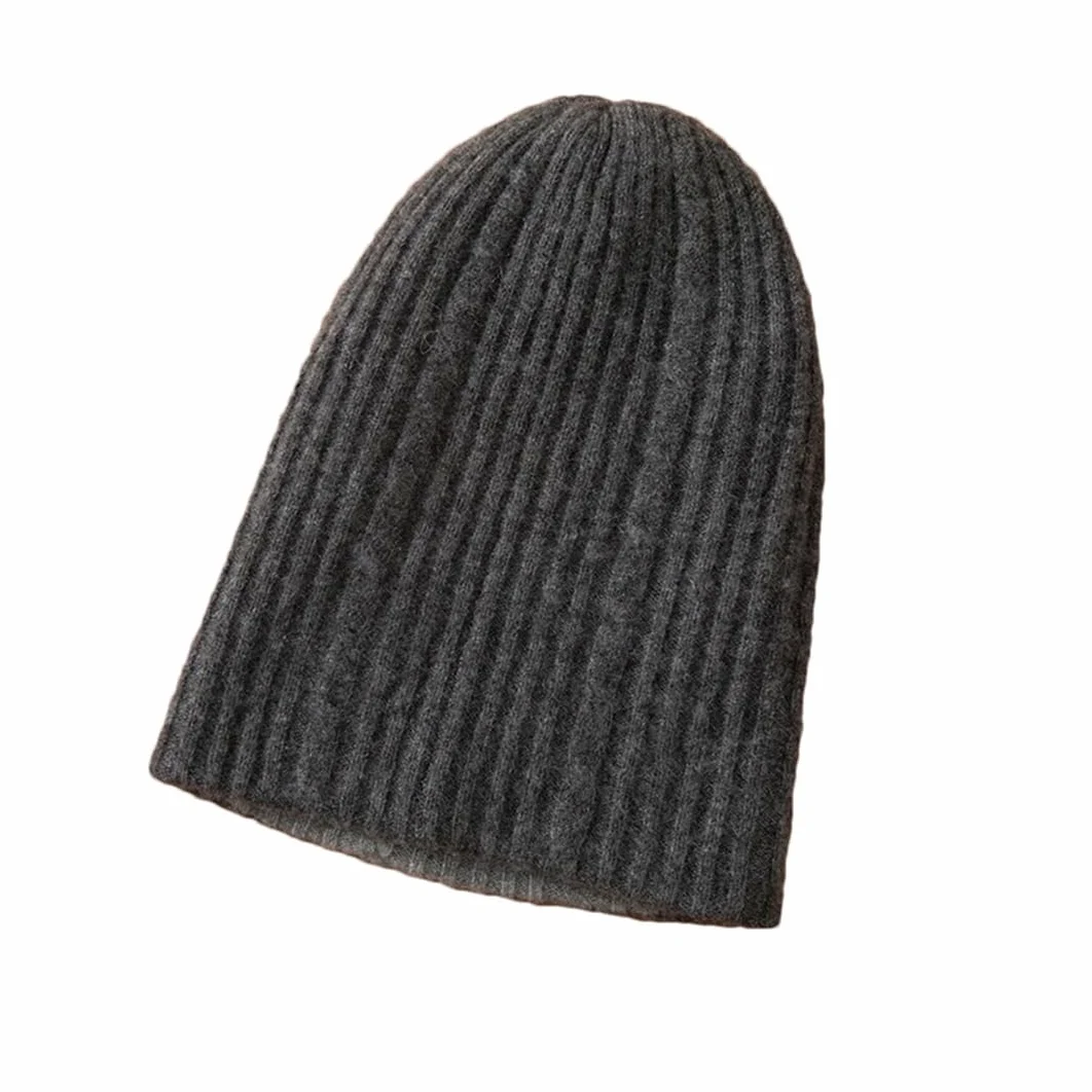 Damskie zimowe czapki z dzianiny kaszmirowej Czapki Gruba ciepła czapka typu beanie Jednokolorowe czapki typu hedging (ciemnoszary9 Jeden rozmiar)