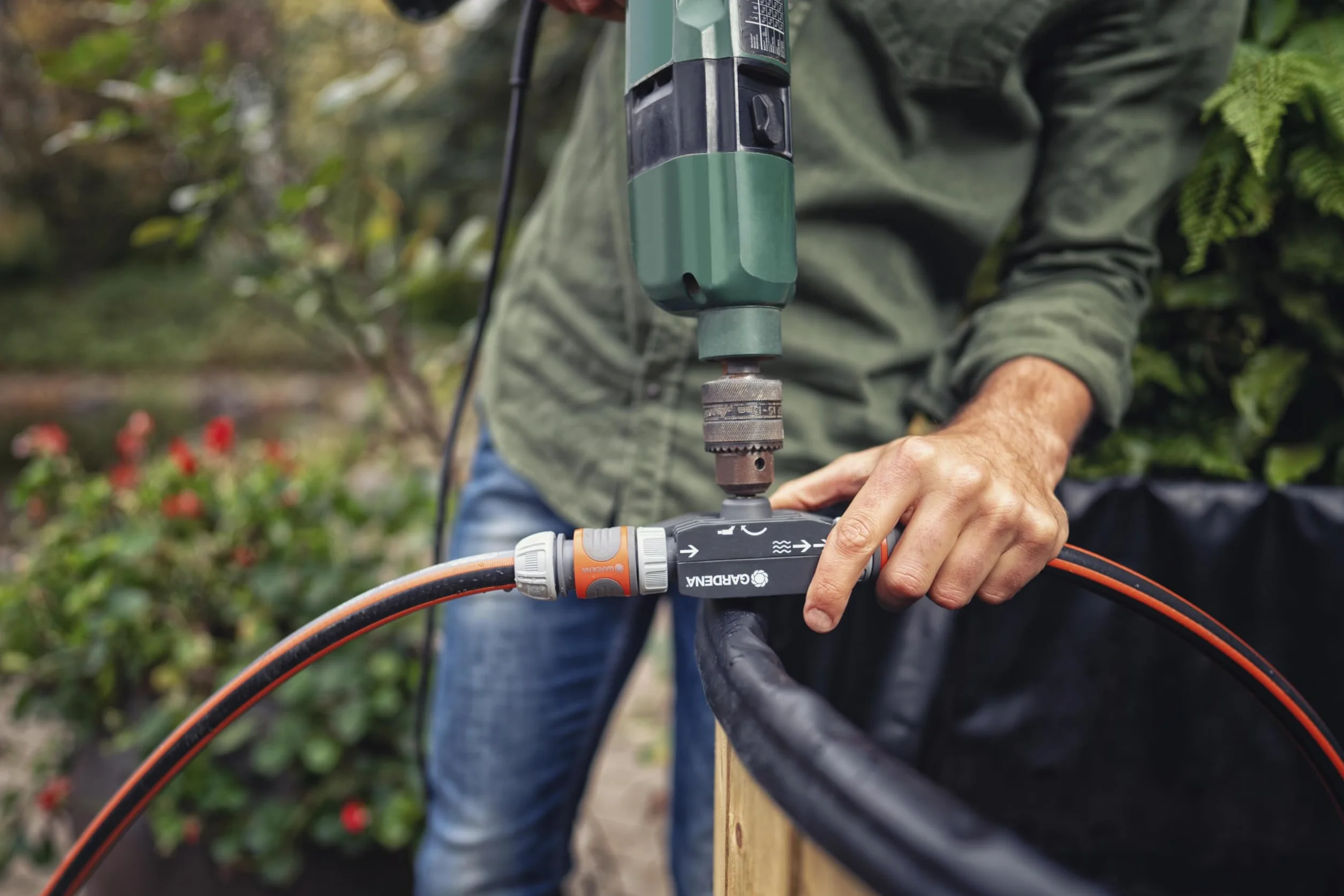 Gardena mini-pompa do wiertarek elektrycznych: wytrzymała pompa perystaltyczna do przepompowywania i wypompowywania wody, pasuje do każdej wiertarki elektrycznej, gotowa do użytku (1490-20)