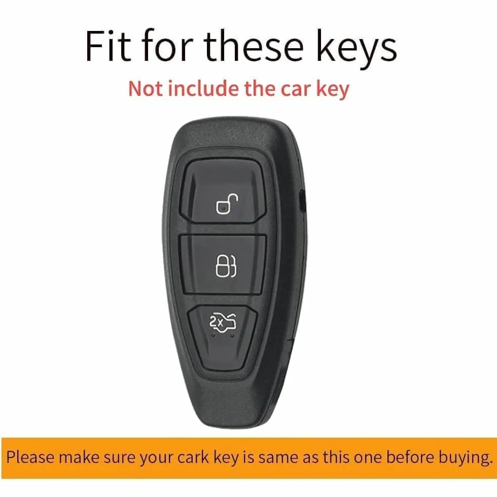 ontto Etui na kluczyki samochodowe pasuje do Ford Focus 3 4 ST Mondeo MK3 MK4 Fiesta Fusion Kuga Ecosport S-Max, etui na klucze, skrzynka na klucze