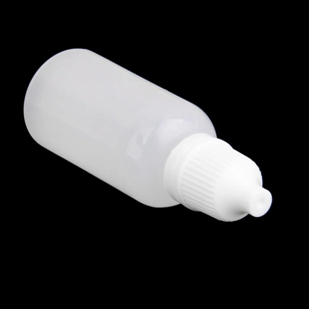 Butelka z zakraplaczem, 20 ml, opakowanie 10 sztuk, biały LDPE, dozownik na płyny, krople do oczu, oleje