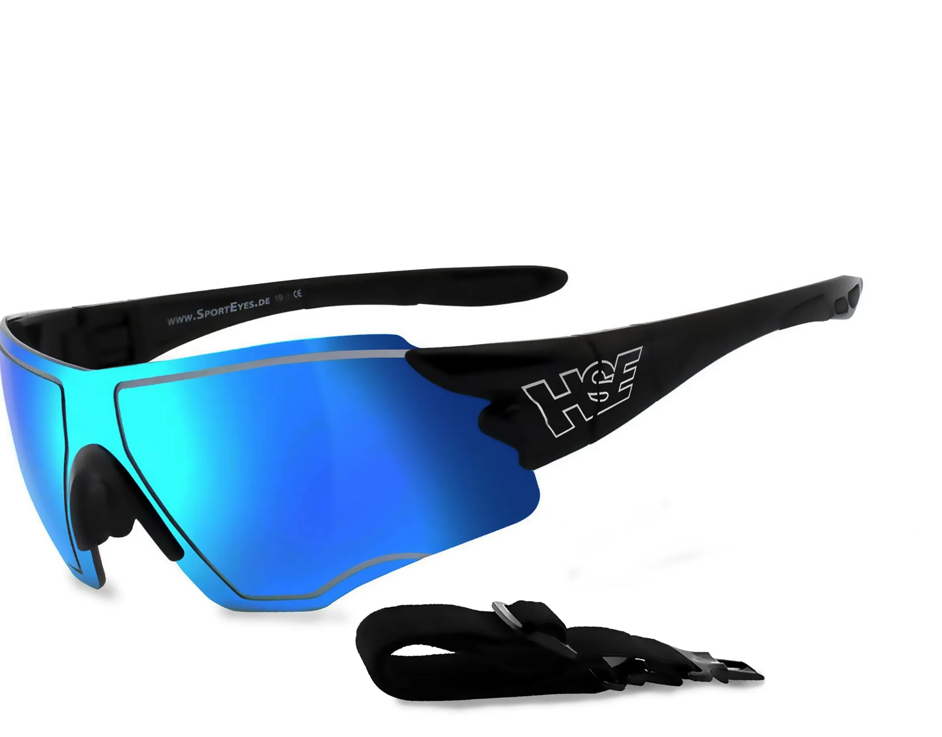 filtr ochronny UV400, HLT® szkło bezpieczne z tworzywa sztucznego zgodnie z normą DIN EN 166 | okulary sportowe, okulary rowerowe, okulary przeciwsłoneczne| oprawka okularów: czarne, okulary: SPEEDWULF