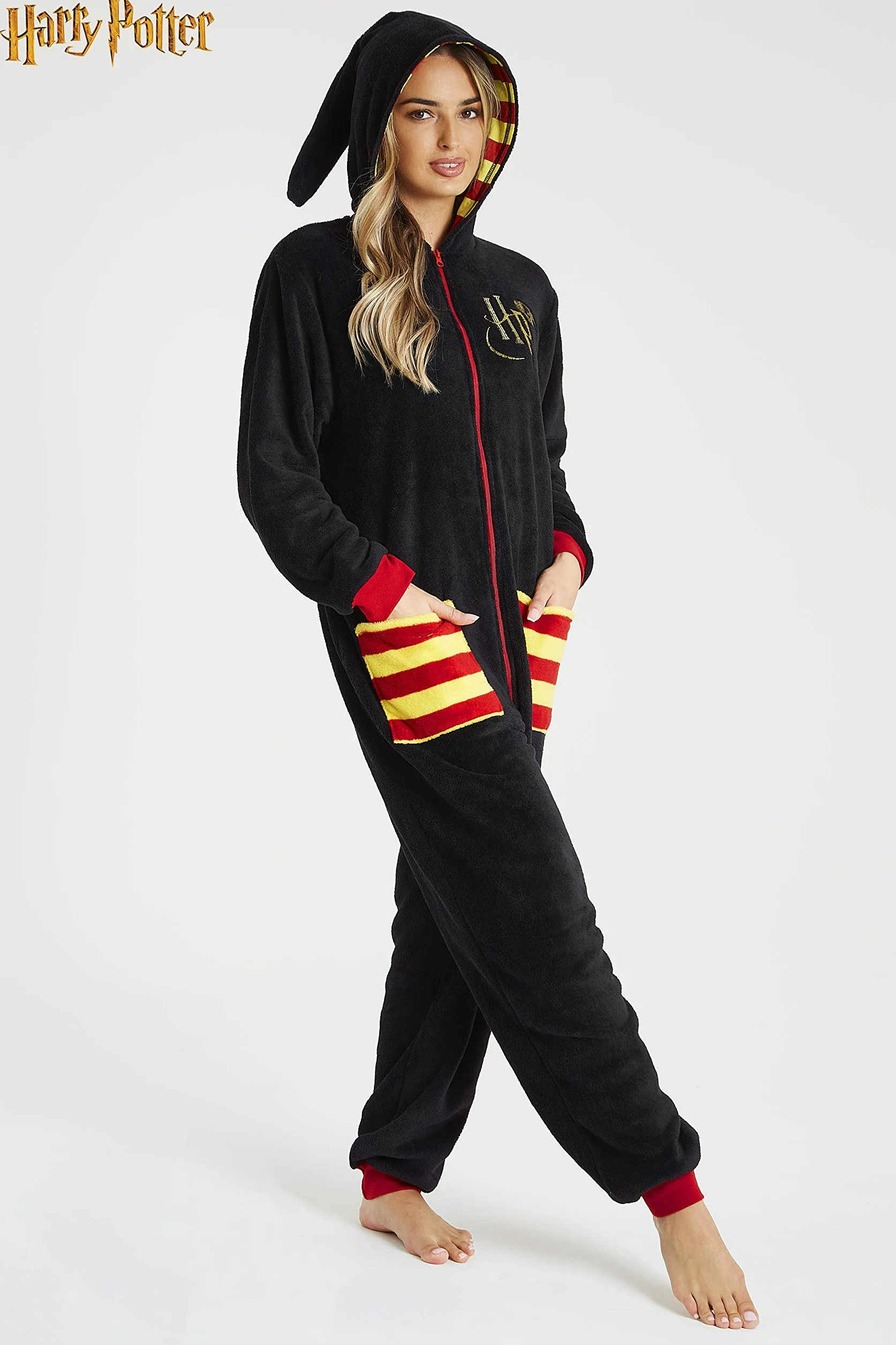 Harry Potter Jednoczęściowy kombinezon dla kobiet, dorosły polar z kapturem S-XL, prezenty unisex