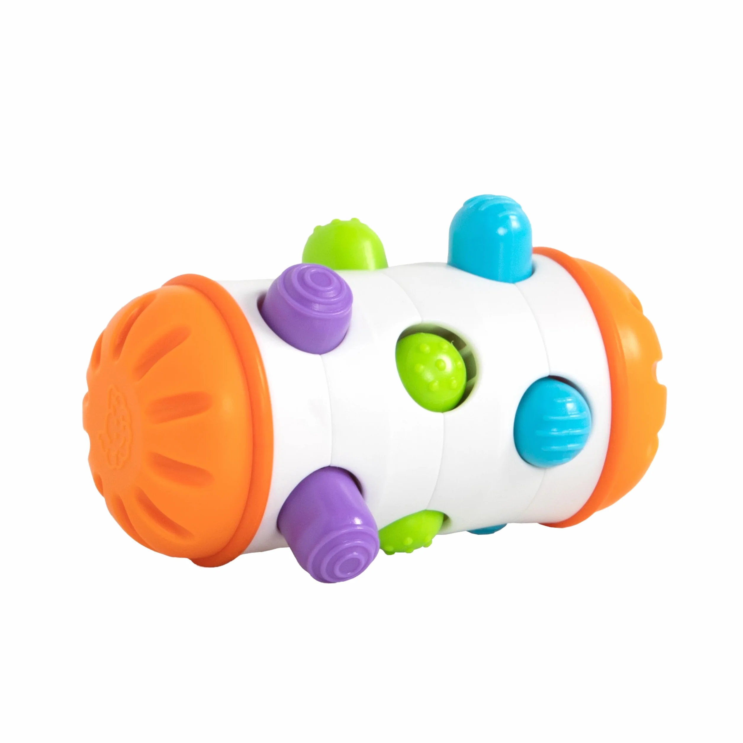 Fat Brain Toys Rolio – sensoryczna zabawka brzuszna i grzechotka dla dzieci od 6 miesięcy