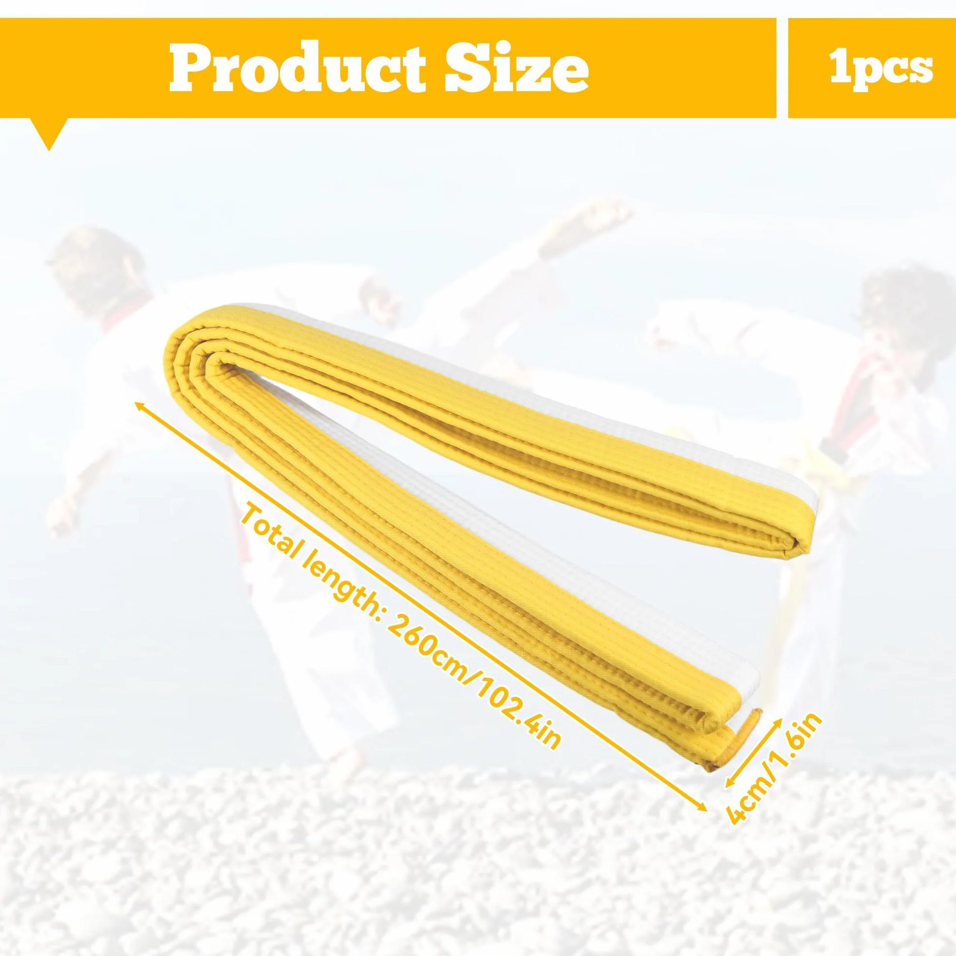 Judo Karate pasek do karate sztuki walki karate judo bawełna Taekwondo Belts profesjonalny pasek Aikido Karate Aikido pasek biały żółty dla dzieci i dorosłych pasek do sportów walki 260 cm