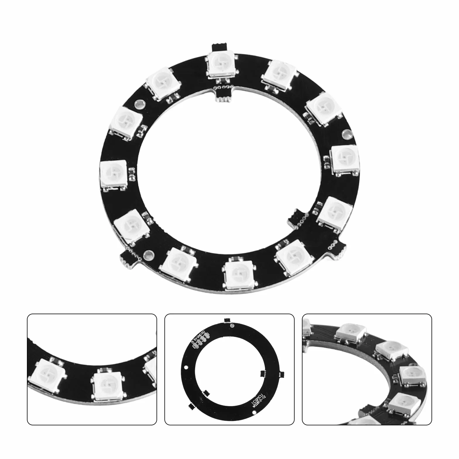 3 sztuki 5 V WS2812 RGB LED pierścień 12 bitów, możliwość indywidualnego adresowania, WS2812 5050 LED, średnica 50 mm, do projektów DIY, Raspberry Pi