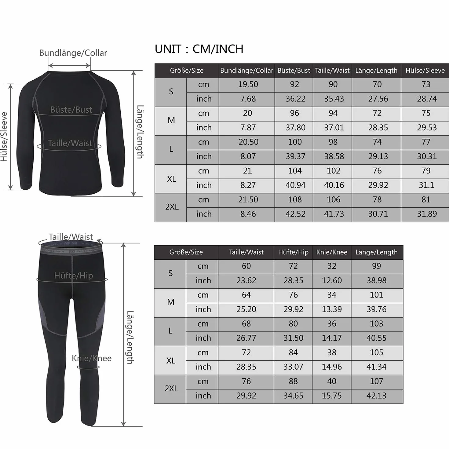 SAGUARO Męska zimowa bielizna termiczna, ciepła, oddychająca, bielizna narciarska, zestaw bielizny funkcyjnej, rozm. S-2XL, wojskowa zieleń, XL