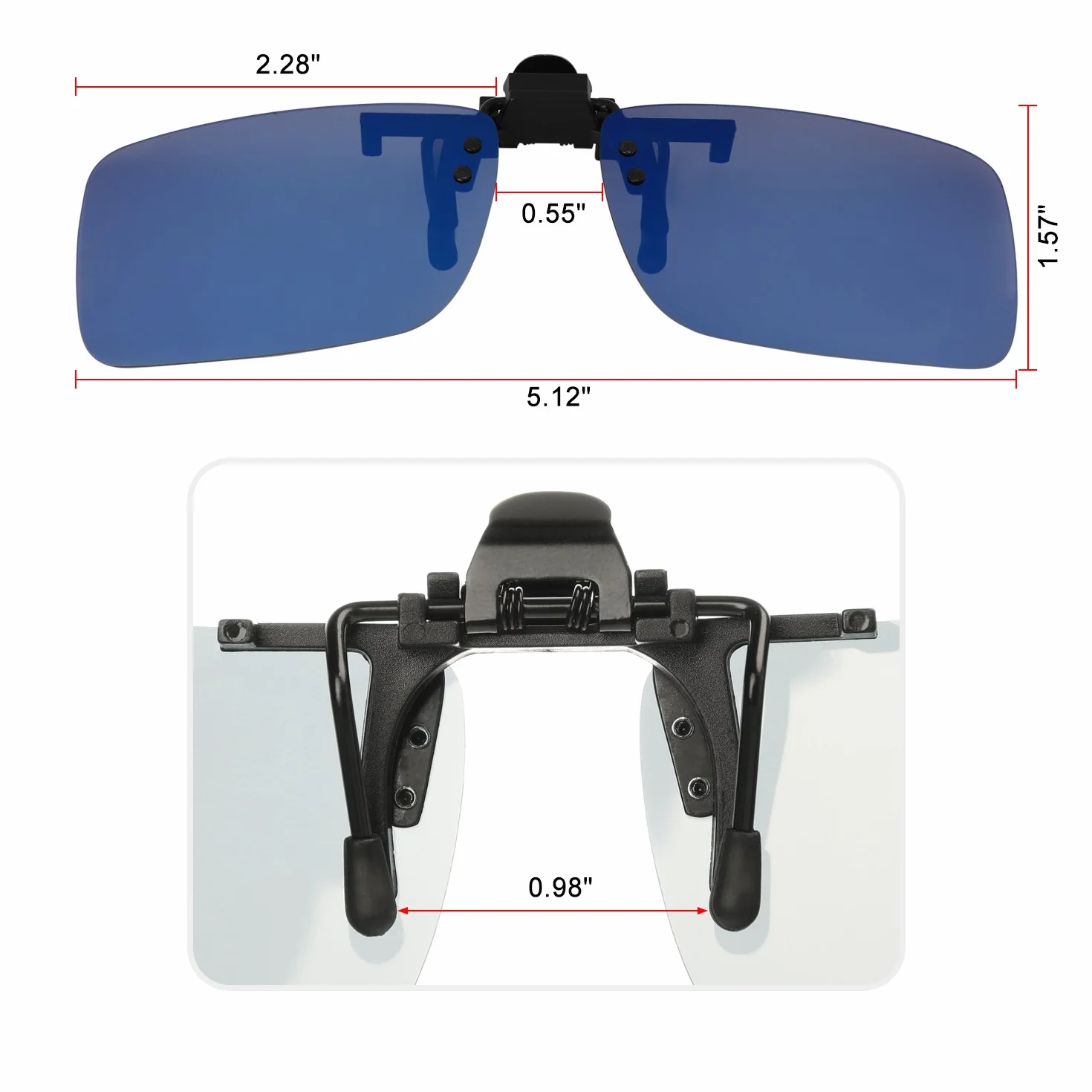 Hifot Okulary przeciwsłoneczne z klipsem, 2 sztuki, polaryzacyjne soczewki dopasowane do okularów korekcyjnych, odwracane, krótkowzroczne okulary przeciwsłoneczne bez oprawek