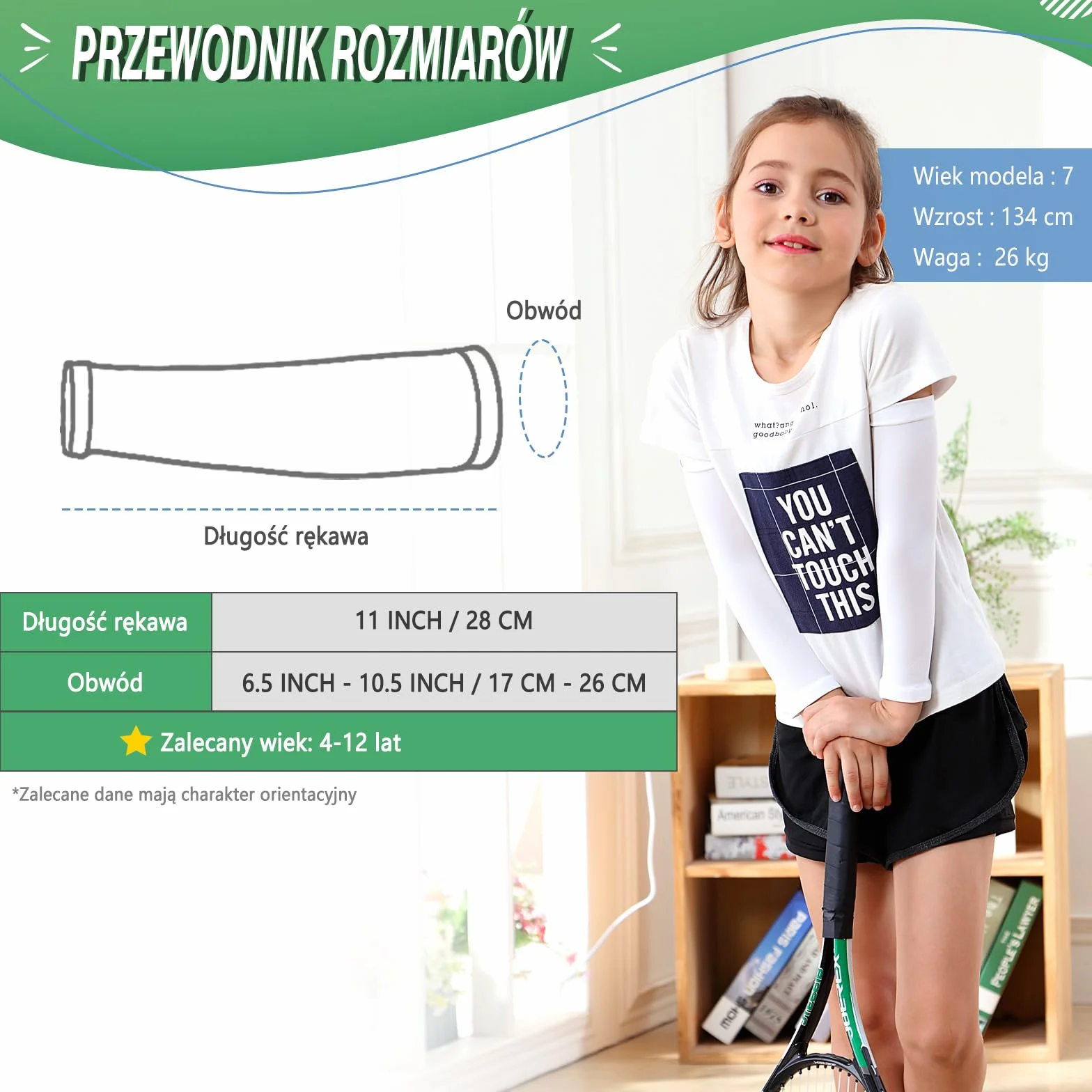 Kominy rękawowe dla dzieci 4 pary, ochrona przeciw UV, rękawice sportowe do koszykówki, siatkówki, piłki nożnej dla dziewczynek i chłopców