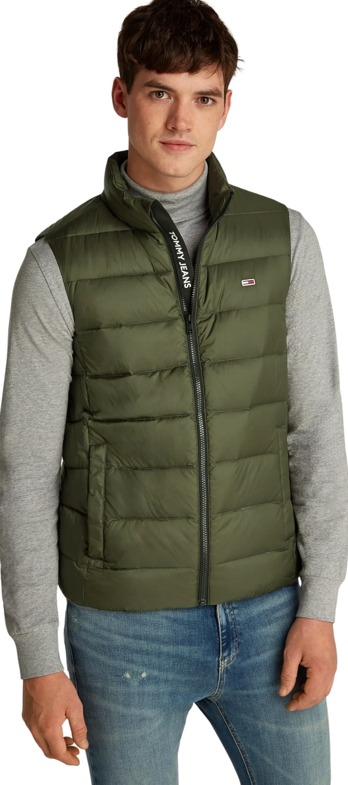 Tommy Jeans Tjm Lt Down Vest Ext Dm0dm20663, zielona (Fatigue Green), XS męska, Zielony (Fatigue Green), XS