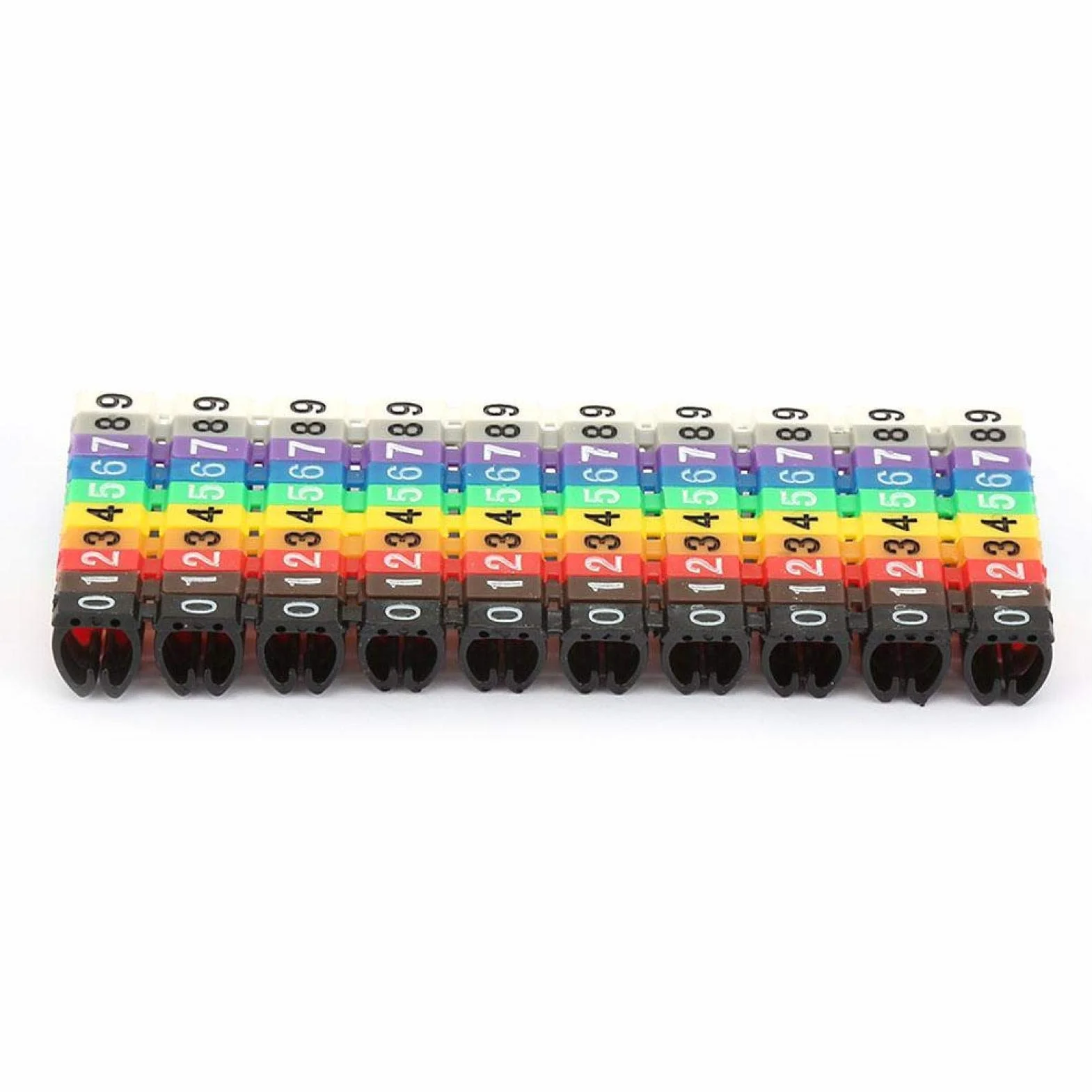 Numer przewodu, Cyfrowa rurka numerowa, Rurka etykiety numeru przewodu, Zestaw znaczników kabli do znaczników kabli (100 szt. KCM-6MM)