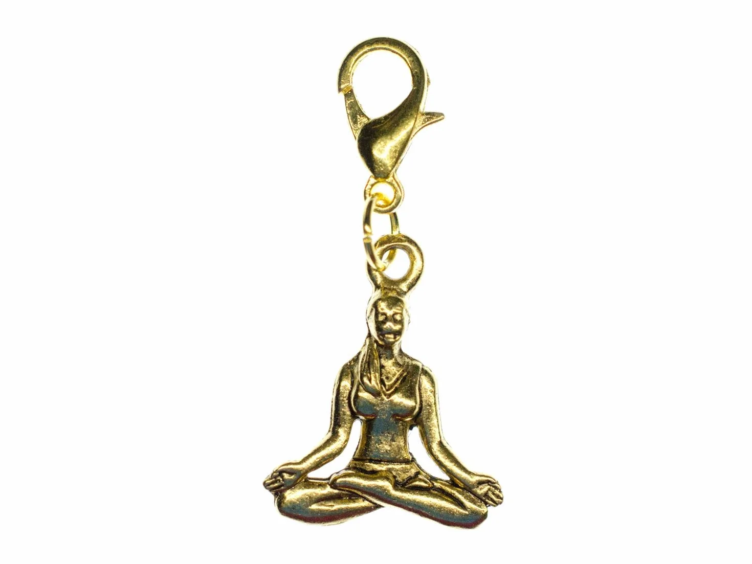 Miniblings Buddha Yoga Lotussitz Charm Buddhism medytacja Gold - ręcznie robiona modna biżuteria I zawieszka na łańcuszek pozłacana - zawieszka z zawieszkami - zawieszka do bransoletki, 20mm, Bawełna,
