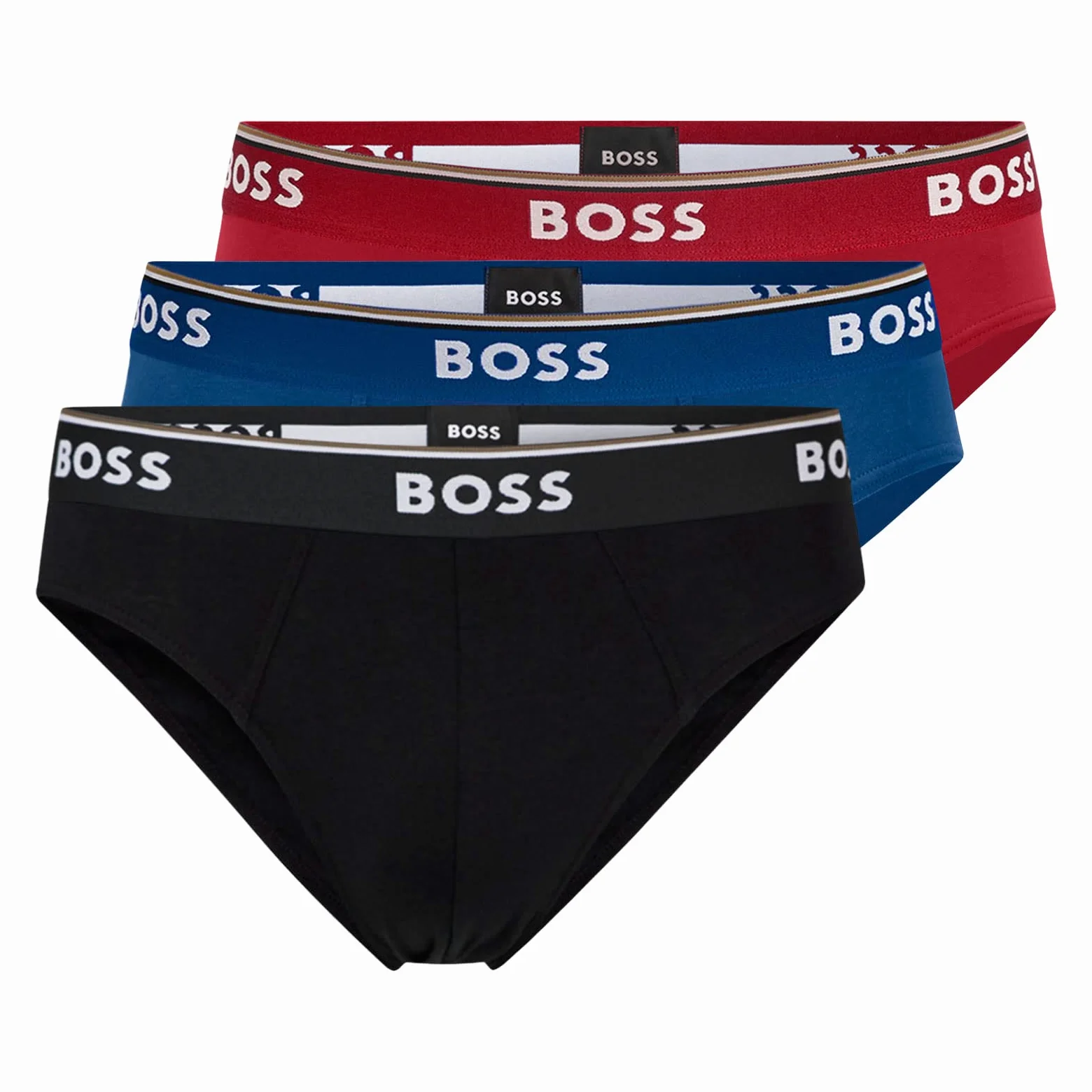 BOSS Męskie majtki Power Slips Briefs Cotton Stretch 3-pak, wielokolorowa, M