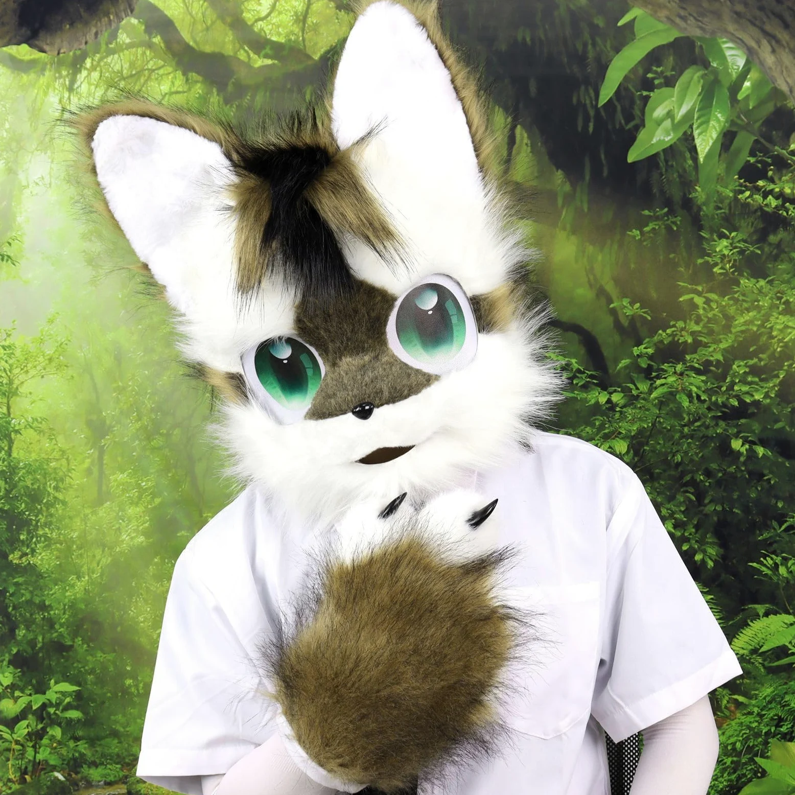 Fursuit Furry Headband Zwierzę Kot Pies Sztuczny Plusz Pełna Głowa Uroczy Komiks Con Nosi Maskę Cosplay Halloween Party Karnawał(A)