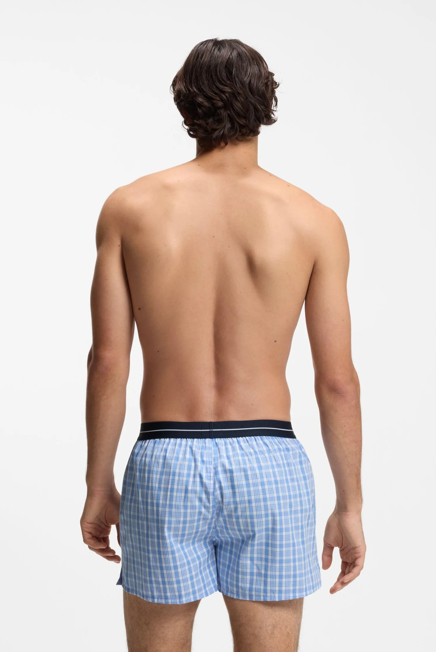 BOSS Męskie spodnie piżamowe 2P Boxer Shorts EW, New - Open Blue471, XL