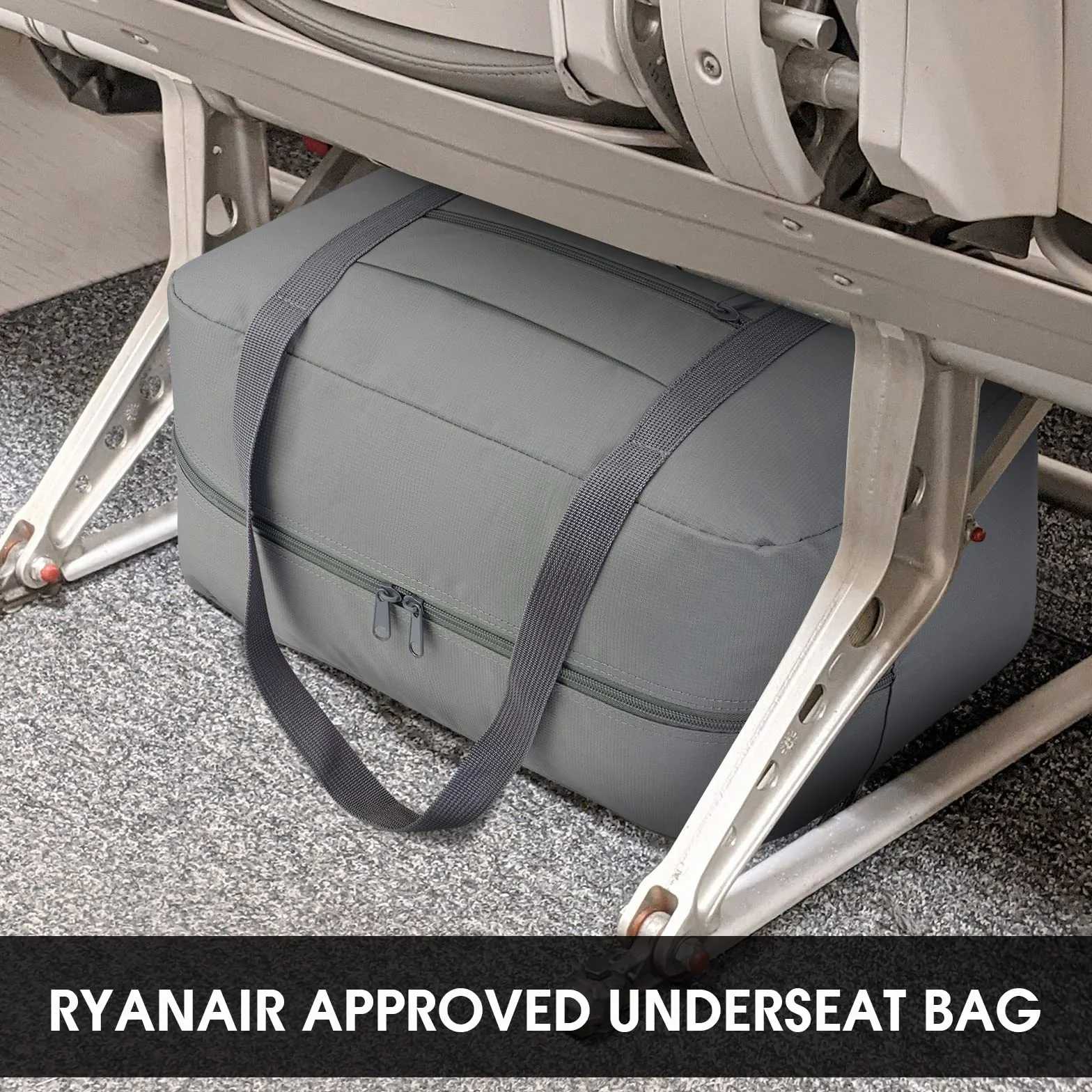 WANDF Ryanair Bagaż podręczny 40x20x25 cm Bagaż podręczny Torba podróżna Składany weekendowy bagaż podręczny dla mężczyzn i kobiet (szara 20L)
