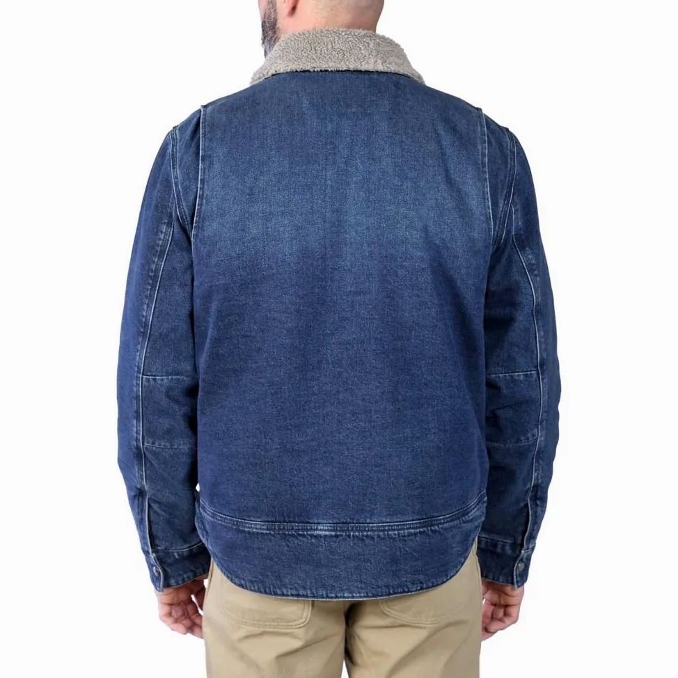 Carhartt Męska lekka kurtka o luźnym kroju denim z podszewką Sherpa