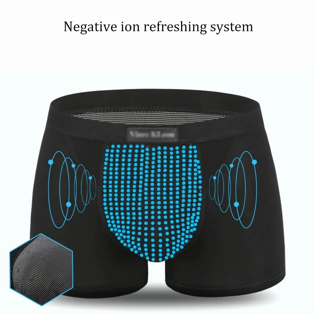 Bielizna Powiększająca Męska Magnesy Energetyczne Bokserki Terapia Magnetyczna Wewnętrzne Spodnie do Opieki Zdrowotnej Poprawa Męskiej Siły (Color : Black-2pcs, Size : XXL)