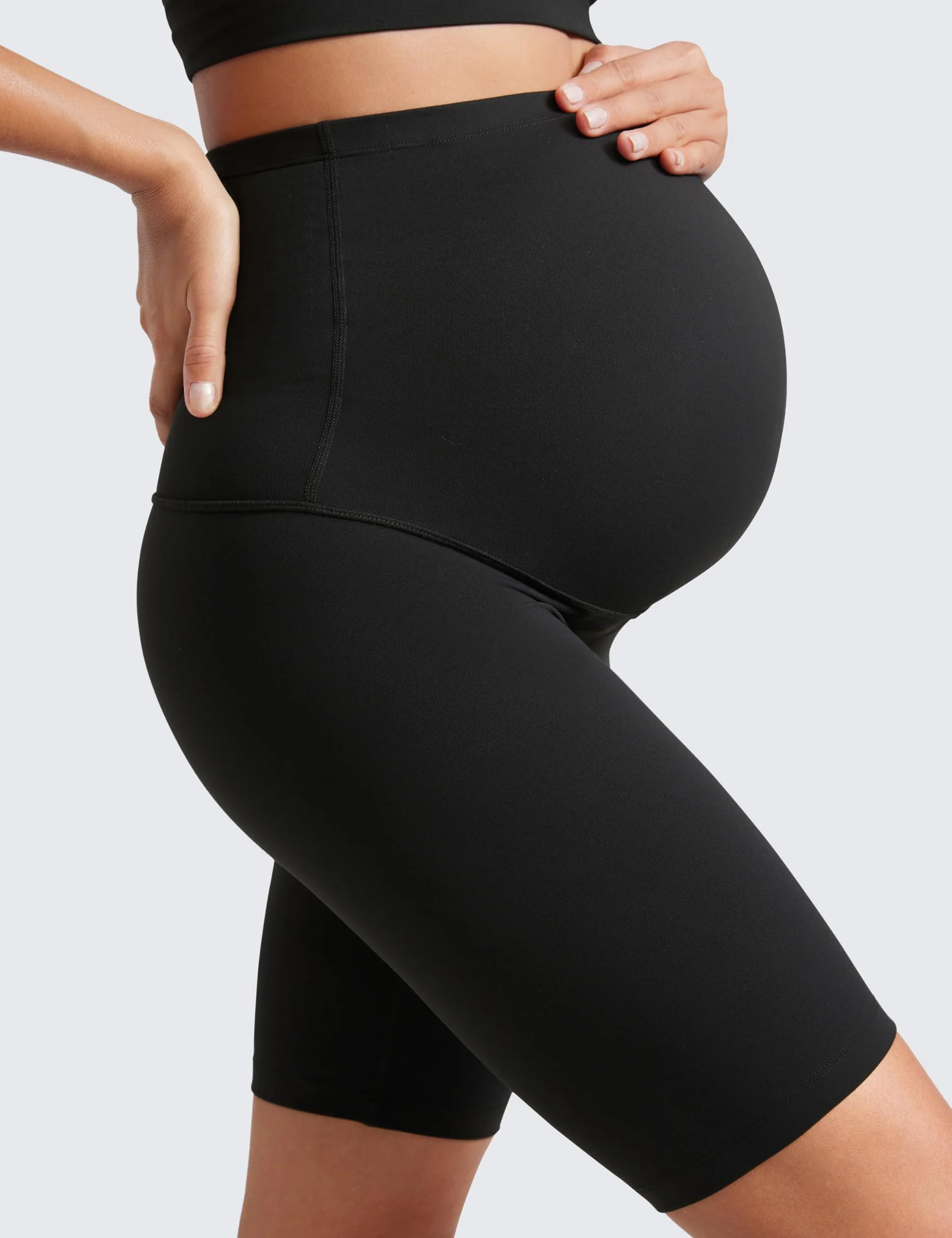 CRZ YOGA Damskie szorty ciążowe Butterluxe Biker Shorts zakrywające brzuch 8" - odzież sportowa do ćwiczeń jogi w ciąży