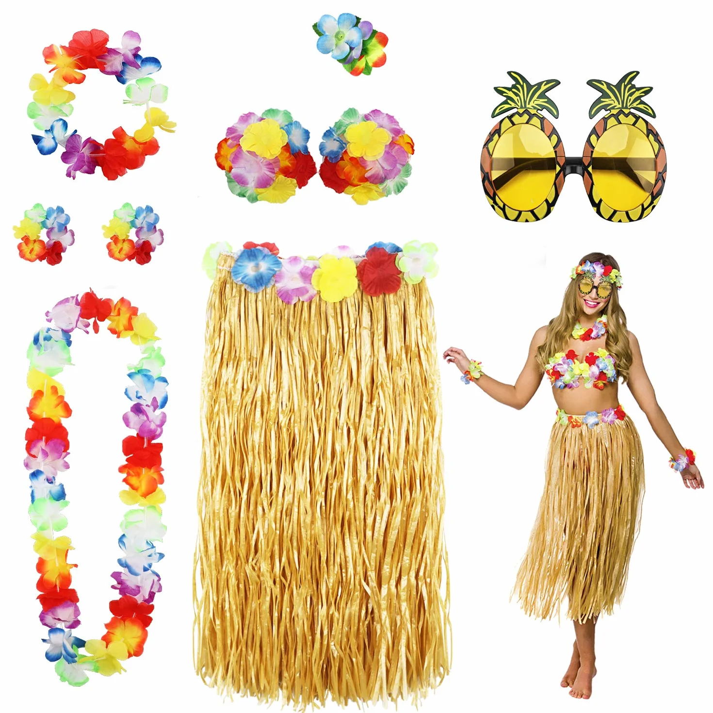 Zestaw akcesoriów do kostiumu hula Luau Party tańcząca kula bikini hawajskie