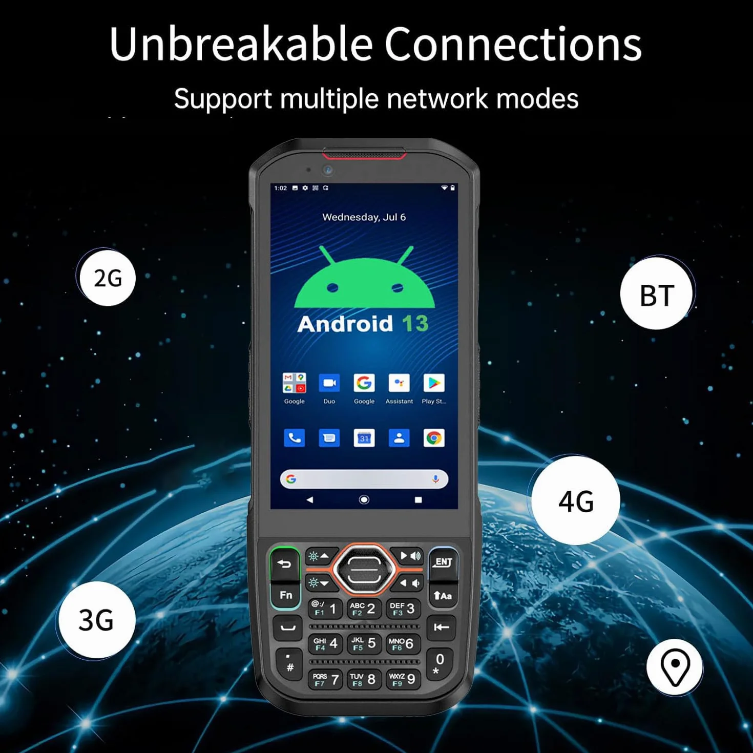 PDA Android 13 Skaner Kodów Kreskowych 6 GB 64 GB 4G LTE NFC