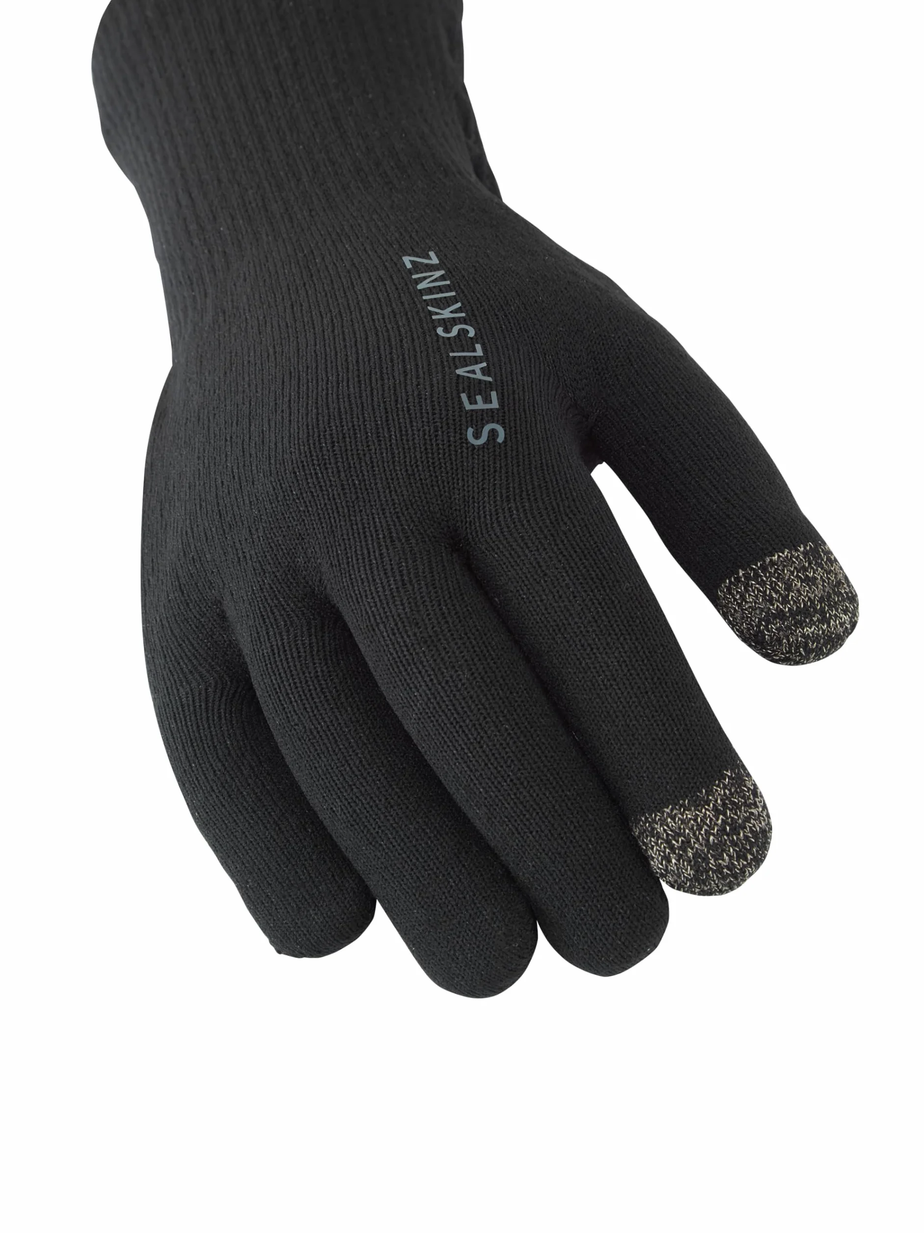 SEALSKINZ Unisex Wodoodporna rękawica dzianinowa na każdą pogodę Ultra Grip - czarna, S