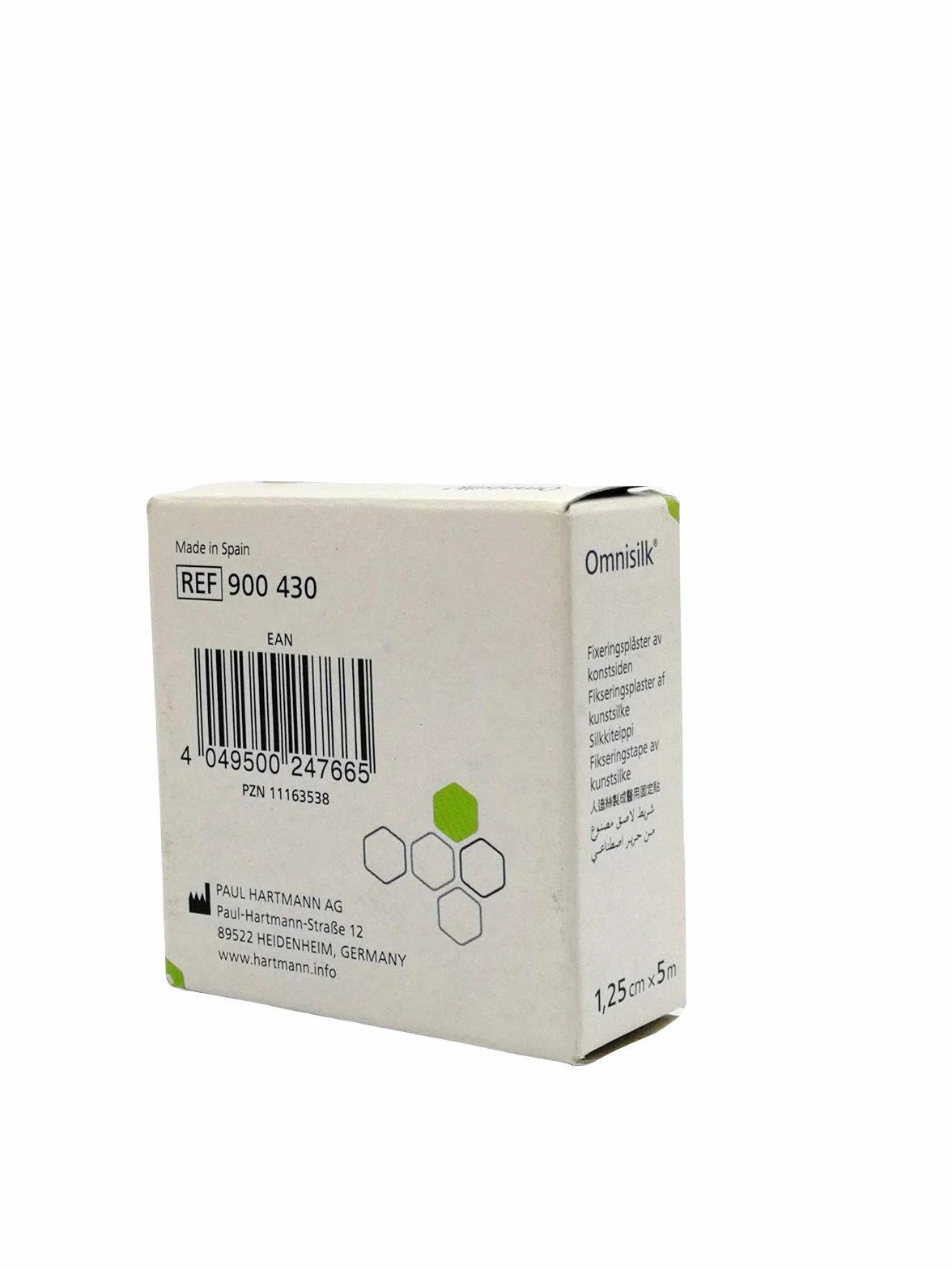 HARTMANN 9004302 Omnisilk plaster do szpuli, 5 m x 1,25 cm