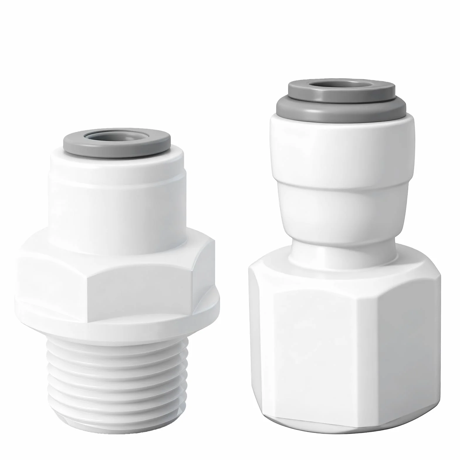 Szybkozłączka do filtra wody, adapter szybkiego łączenia wody - 2 adaptery do przyłącza wody, gwint wewnętrzny/zewnętrzny 3/8" na 1/4", RO woda, prosta złączka rurowa do oczyszczaczy wody, systemów