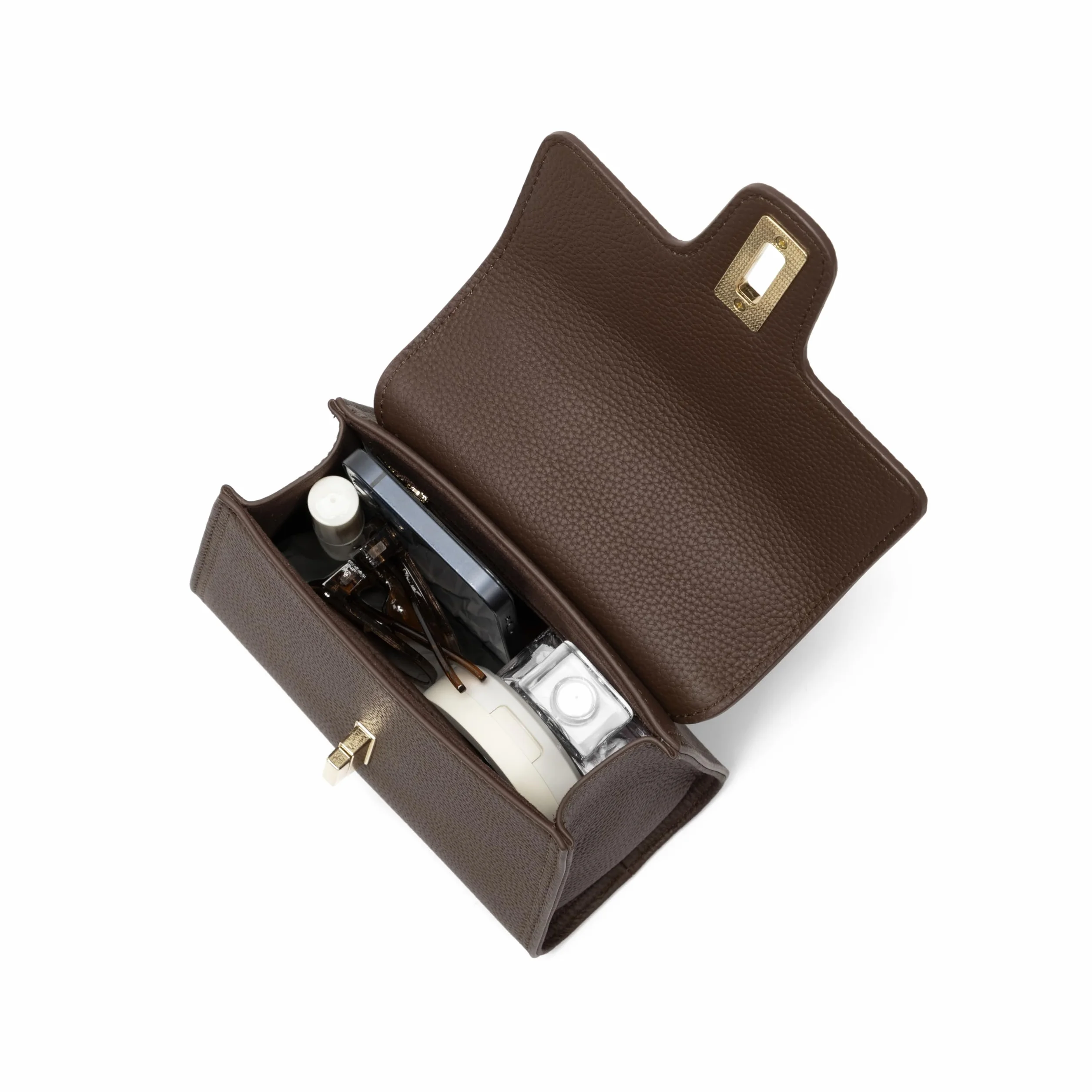 Carlheim, Kolekcja Skagen Genuine Leather Handbag, Chloe Genuine Leather Handbag (Brown), Brązowy, 70AA