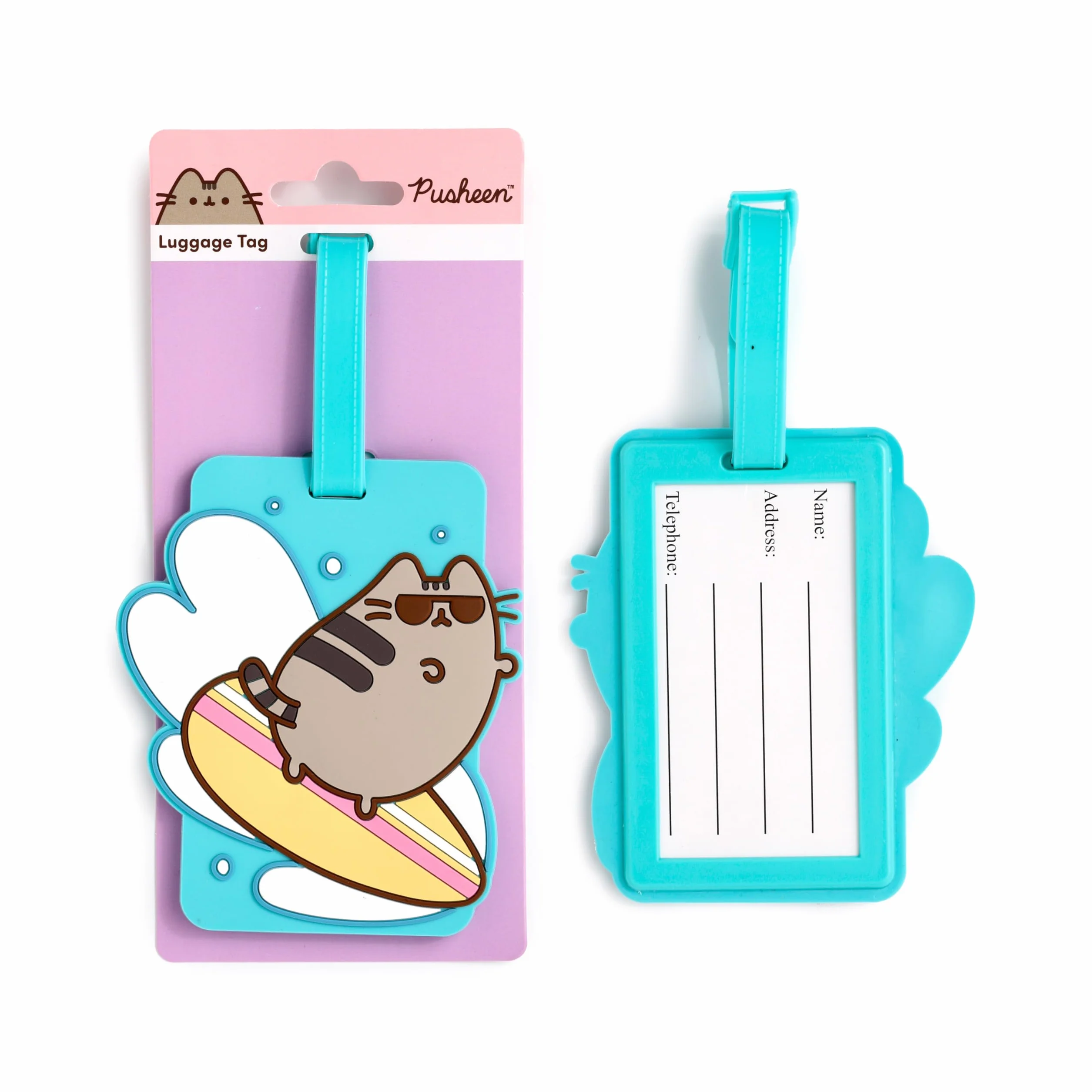 Puckator Pusheen The Cat Letnia surferka PVC etykieta do bagażu
