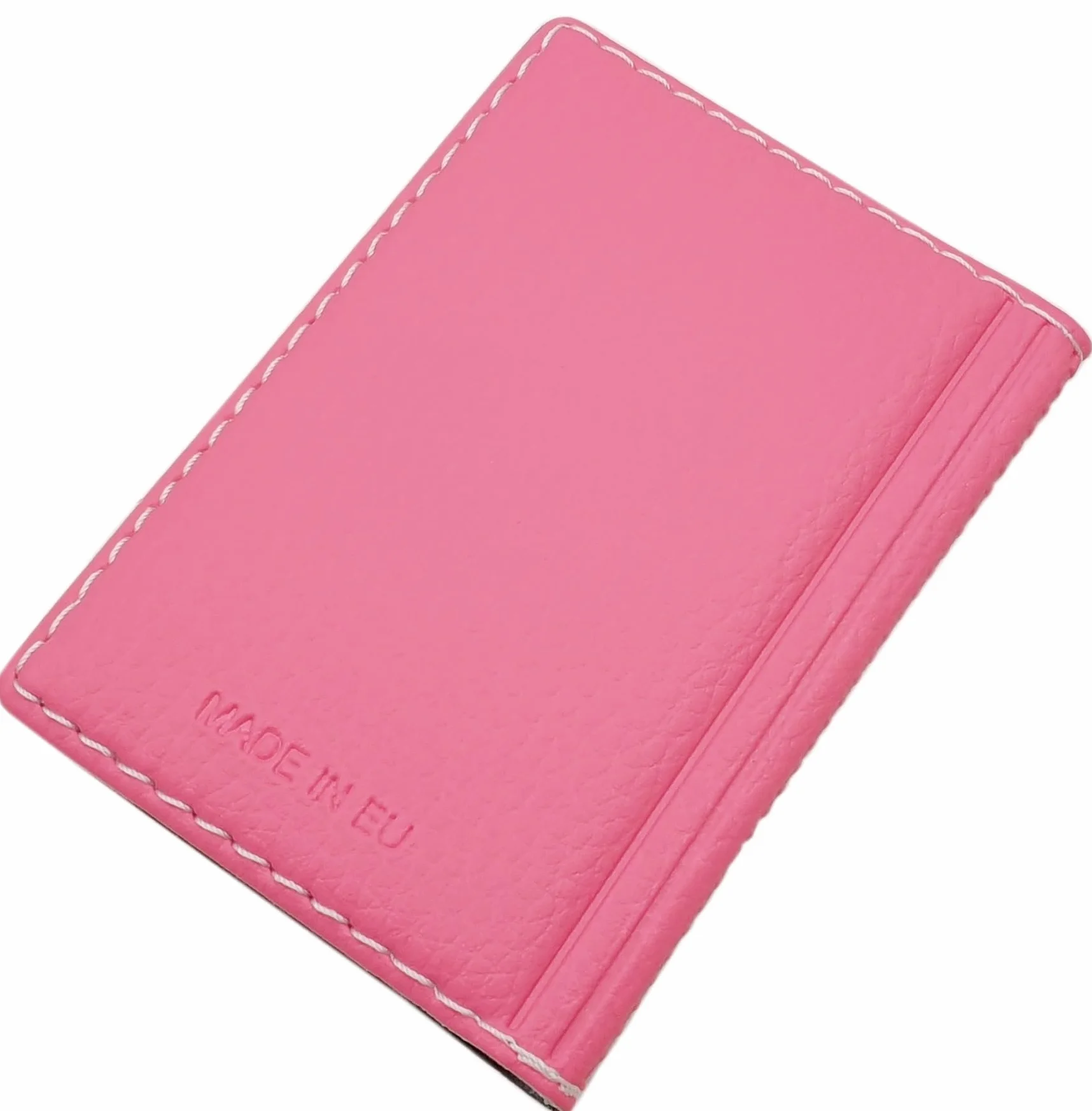 myledershop Etui na karty kredytowe i wizytówki z kontrastowym szwem 12 przegródek MJ-Design Germany, Wzór 2 / różowy, Einheitsgröße, Nowoczesny