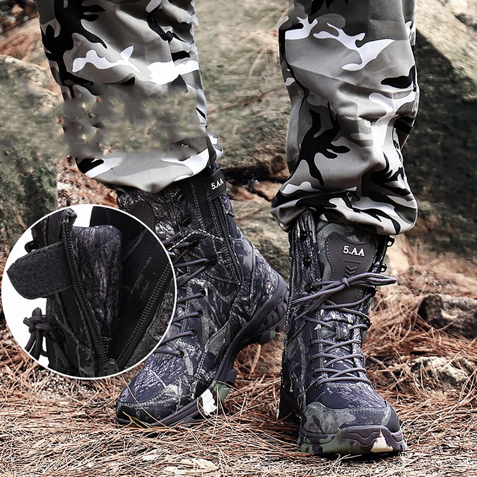Taktyczne buty wojskowe wodoodporne antypoślizgowe kamuflaż lekkie do pustyni