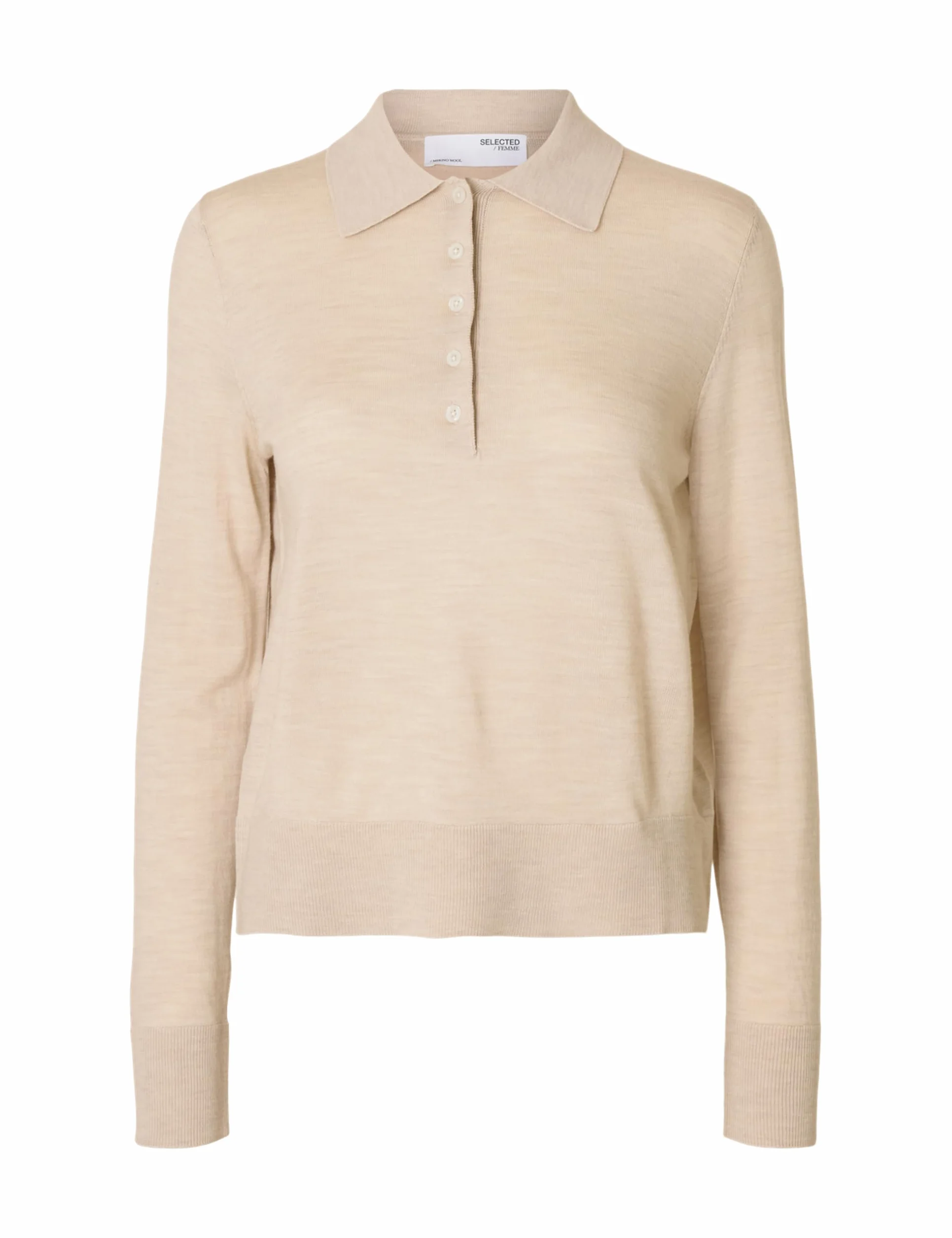 SELECTED FEMME Slfthea Ls Knit Merino Collar Neck Noos, owsianka, M