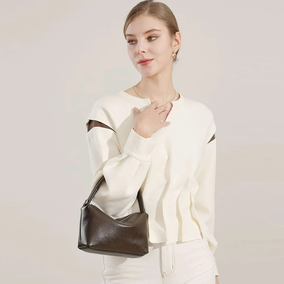 Premium Poczucie wypoczynku Uniwersalna Mała Poduszka Torba Retro Commuter Chain Damska Torebka Crossbody, kawa, Plecak na co dzień