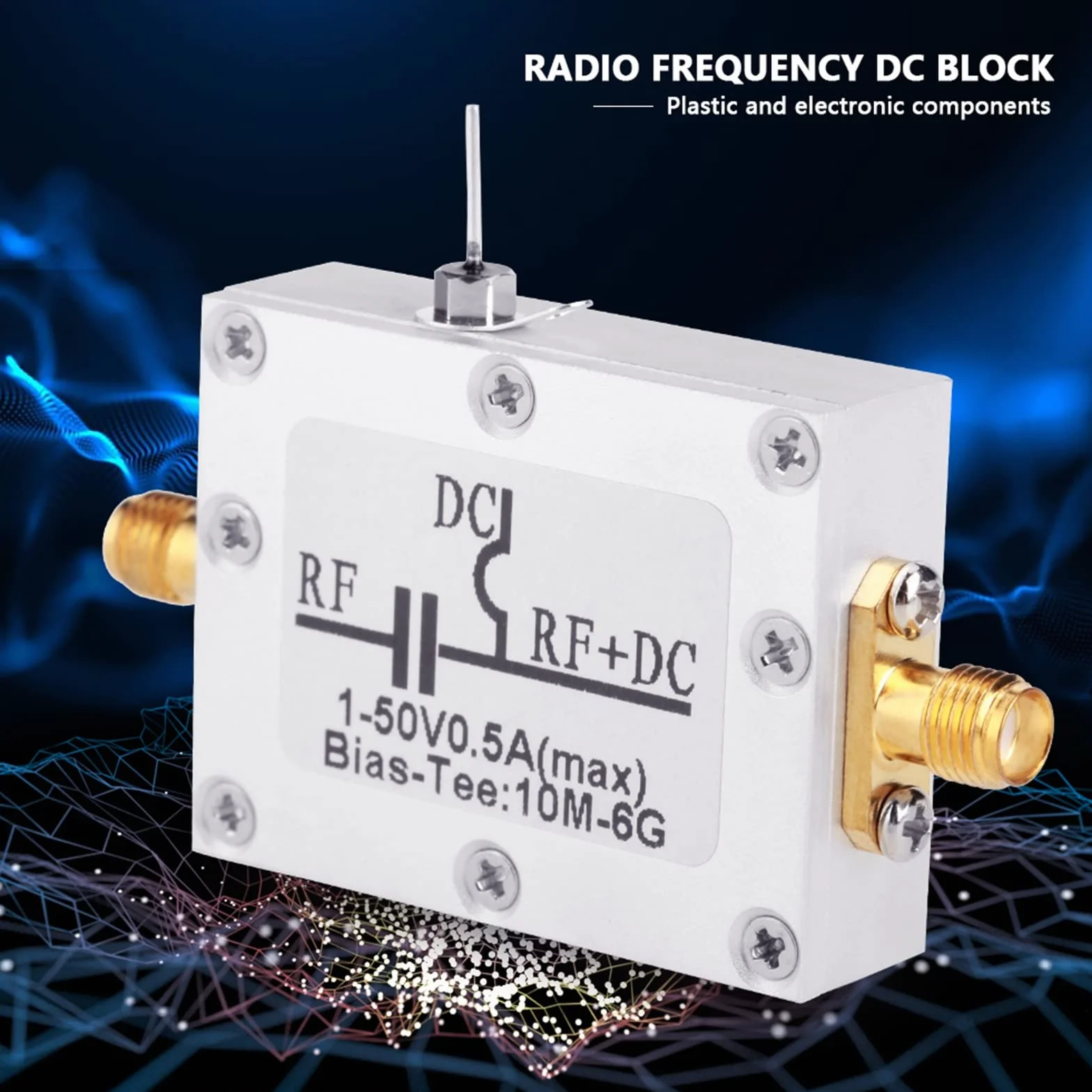 10 MHz-6 GHz Bias Tee szerokopasmowe radio częstotliwość mikrofalowa współosiowy moduł wzmacniacza niskiego hałasu.