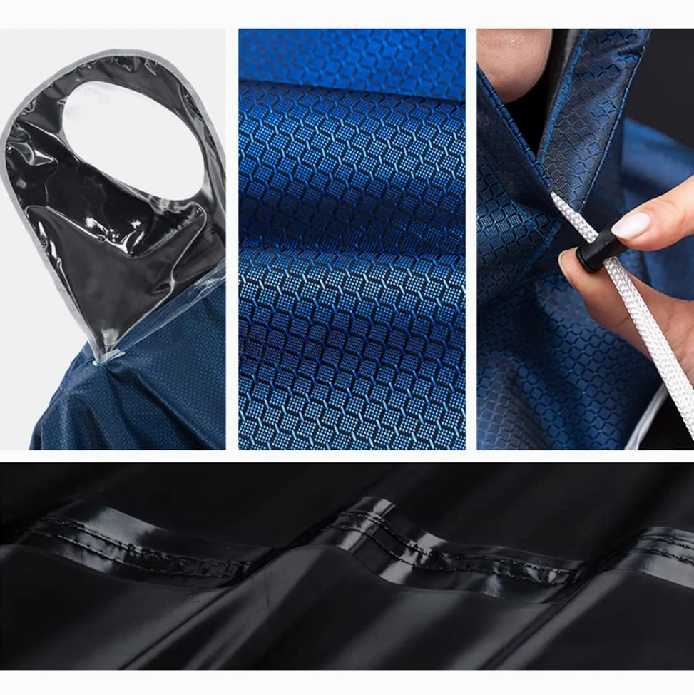 Waterproof Rain Poncho Cycling Poncho, Poncza, motocyklowe wydłużone poncho Motocyklowa odzież przeciwdeszczowa nie ma lustrzanych szczelin Gniazda Motocyklowa duża osłona przeciwdeszczowa Peleryna do