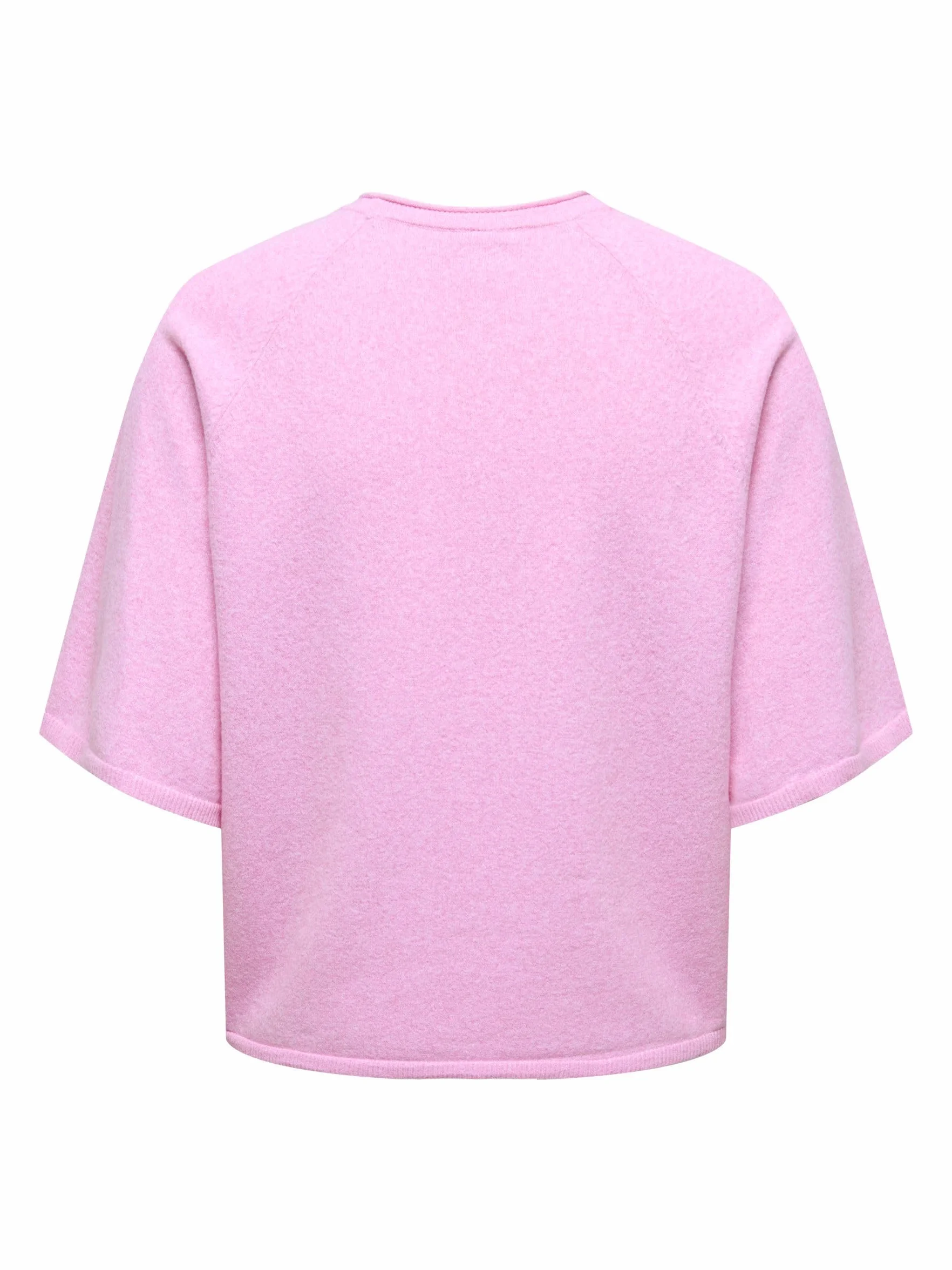 ONLY Onlloyal Knt Nca sweter z okrągłym dekoltem 3/4 Super różowy, L damski, Super różowy, L