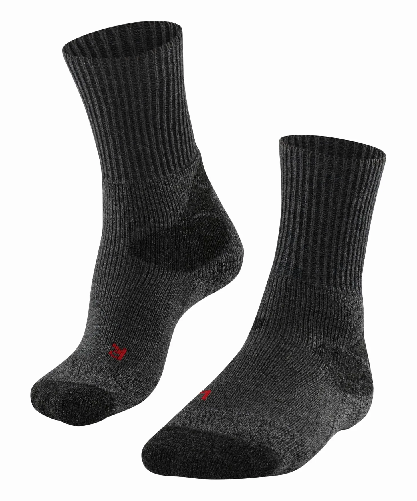 FALKE Mężczyźni Skarpety do wędrówek TKX Expedition M So wełna materiał funkcjonalny przeciw pęcherzom grube 1 Para, Szary Asphalt Melange 3180, 42-43