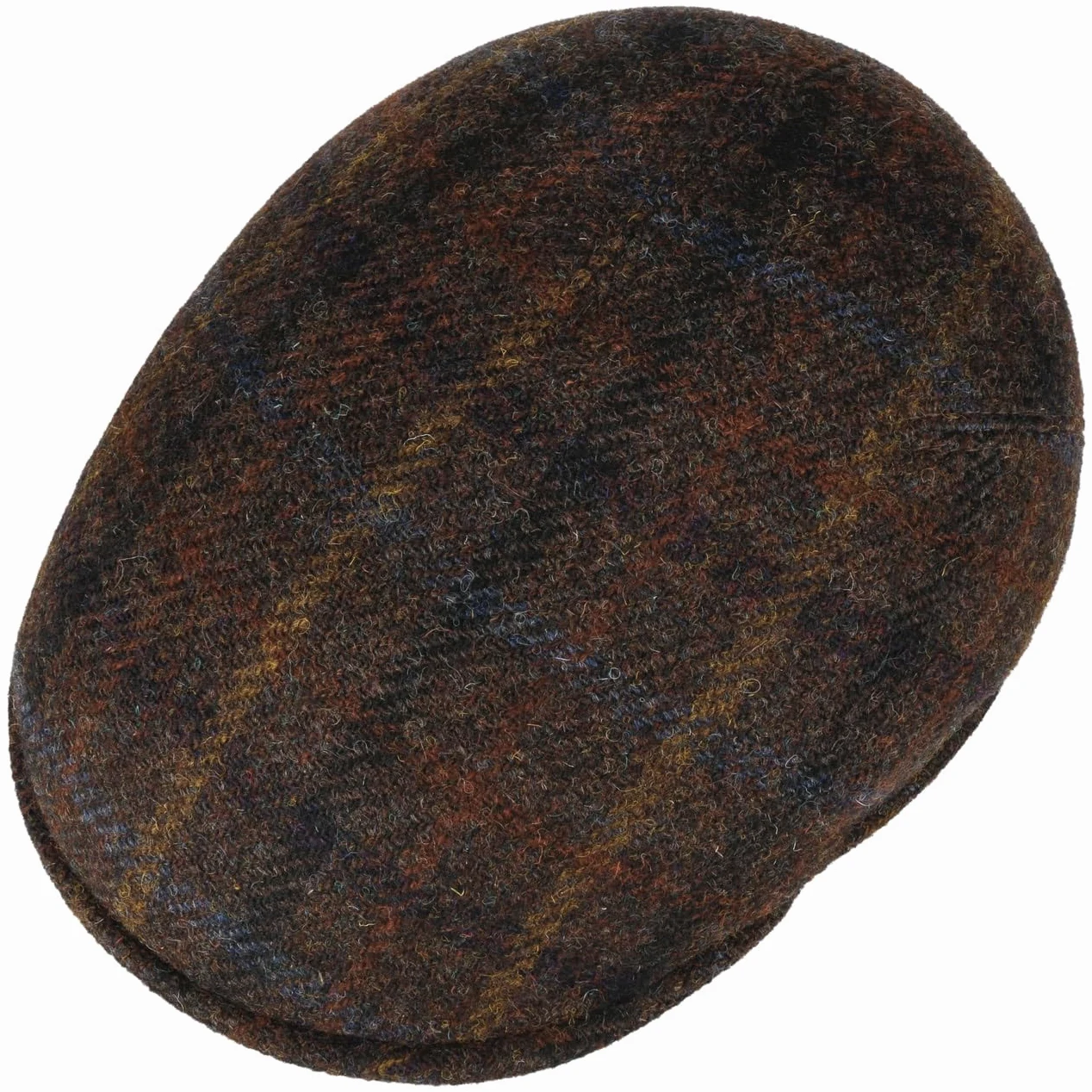 LIERYS Gold Vialo Wool Check płaska czapka z daszkiem męska – Made in Italy z daszkiem na jesień-zimę