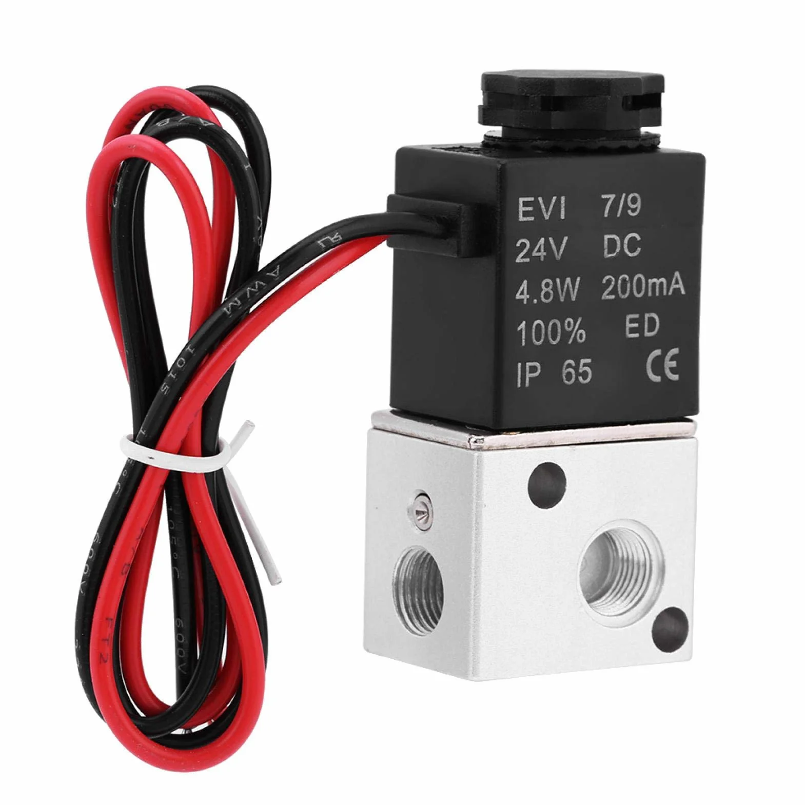 Elektrozawka powietrza, 1/8" 3V1-06 DC 12V/24V 3-drożny 2-pozycyjny BSP normalnie zamknięty elektryczny zawór powietrzny (DC24V)