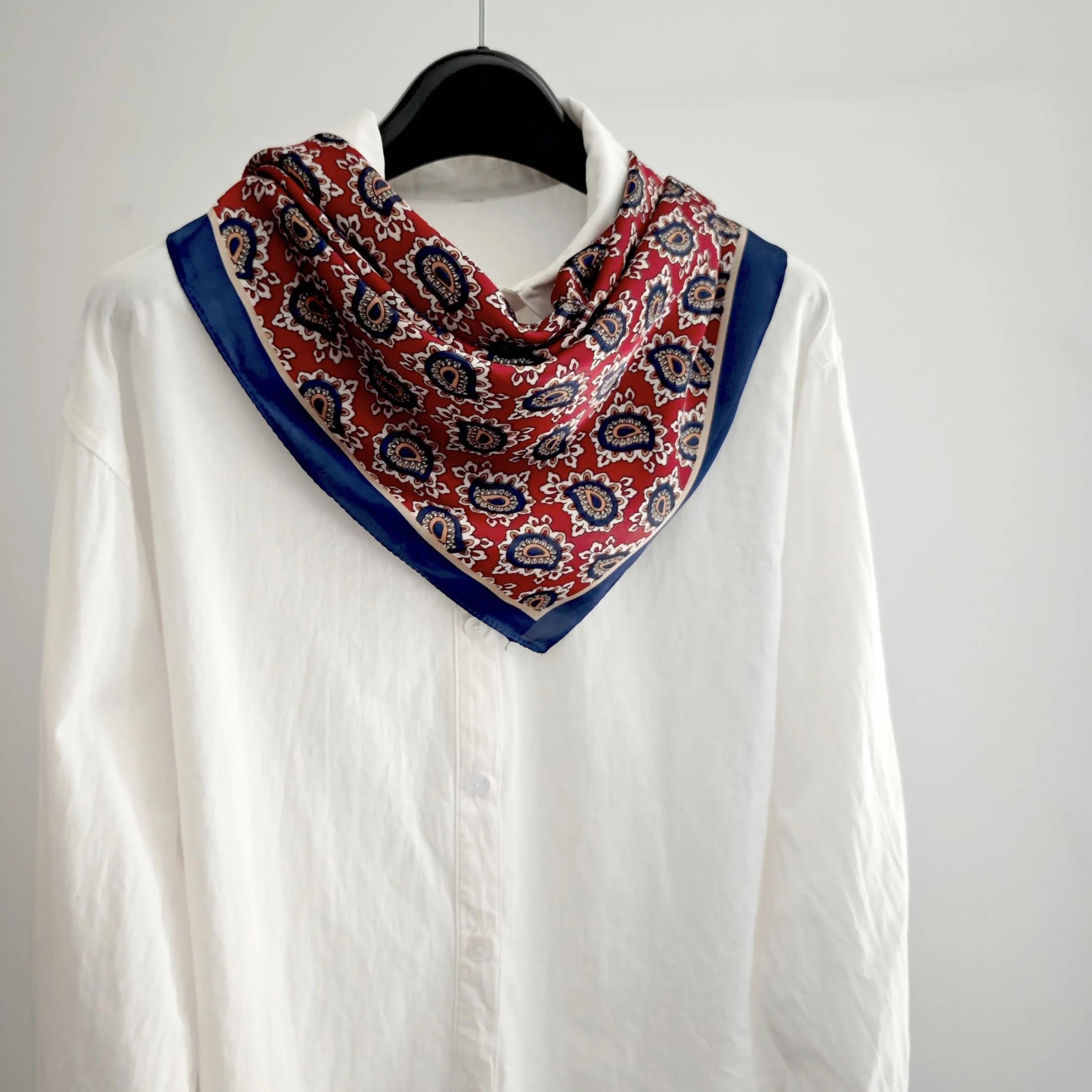 GIMIRO Kobiety 70 x 70 cm szalik symulowany jedwabny kwiaty szalik krawat pepitka bandana