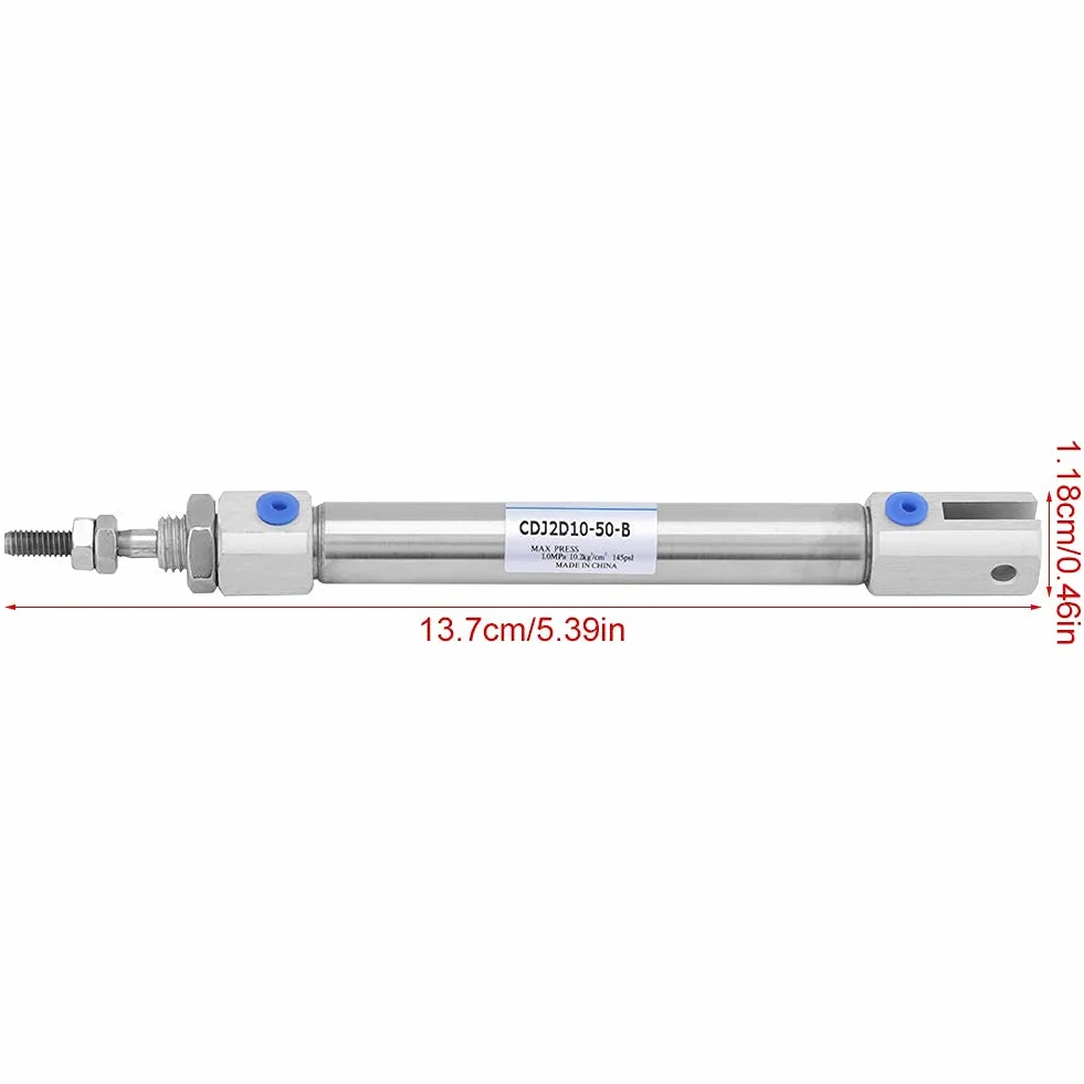 Miniaturowy Cylinder Pneumatyczny ze Stali Nierdzewnej 1 szt., Cylinder Pneumatyczny Narzędzia do Uszczelniania Silikonu, Cylinder Pneumatyczny Dwustronnego Działania 50 Mm / 2