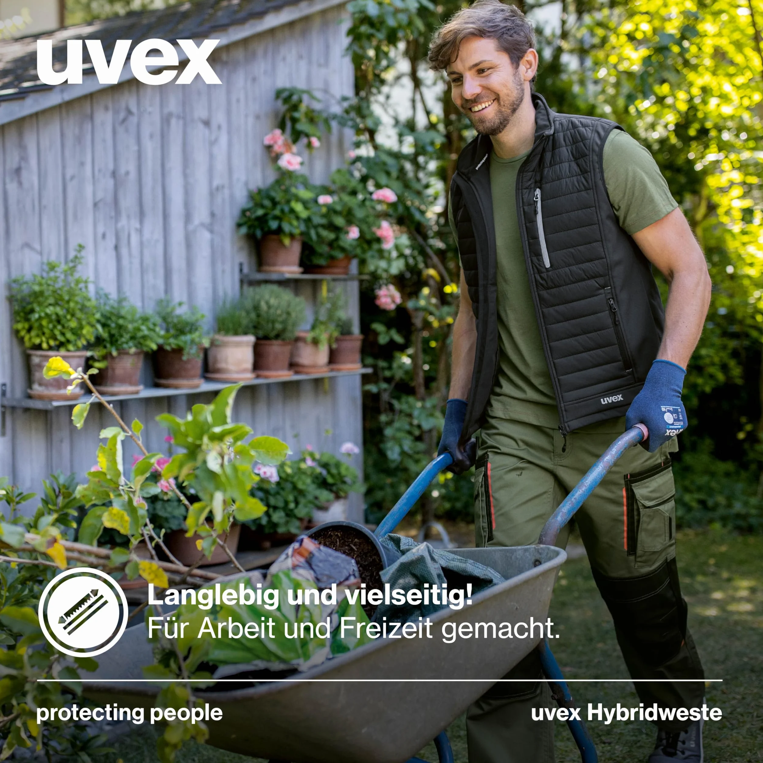 Uvex Tune-up męska kamizelka hybrydowa – pikowana kamizelka – wytrzymała kamizelka robocza