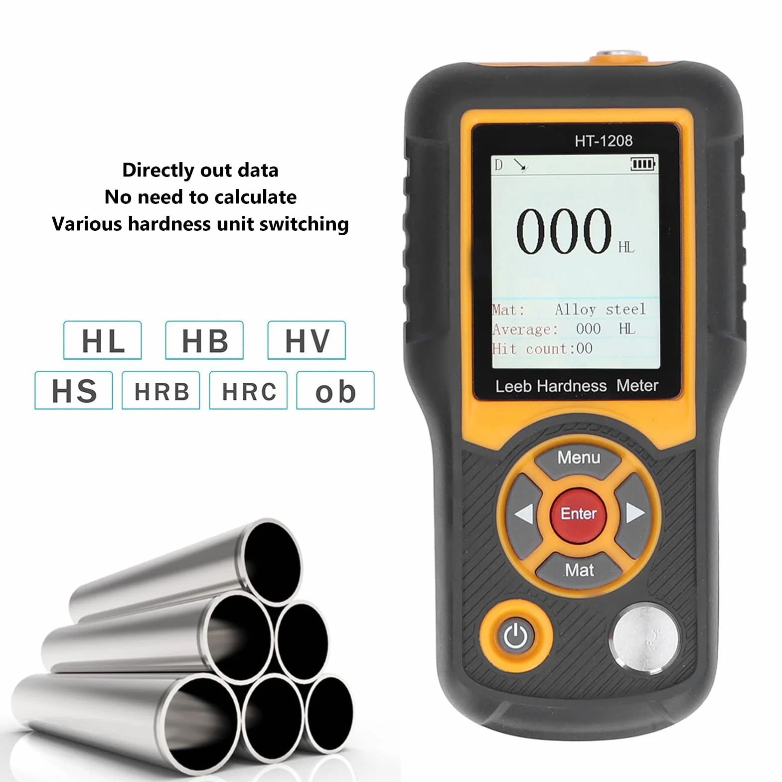 Twardościomierz, 170 do 960 HL Tester Twardości Metali HL HRA HRB HRC HB HV HSD, 40 Zestawów Danych, Profesjonalny Miernik Twardości do Produkcji Maszyn Petrochemicznych