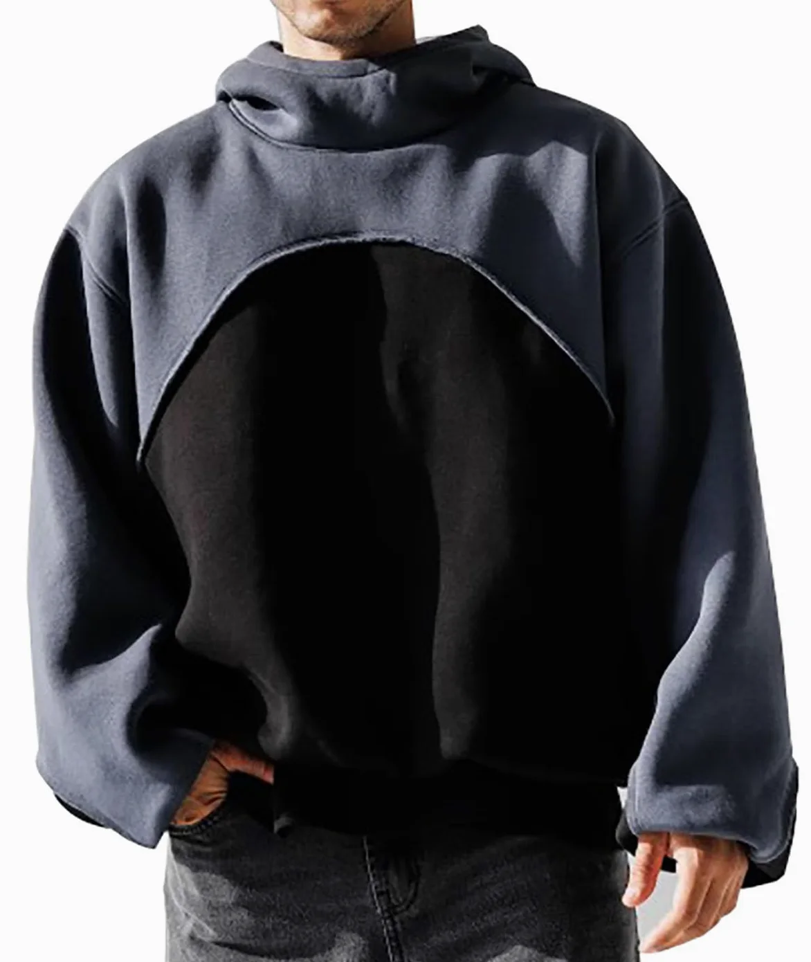 Sweter oversize luźna bluza z kapturem dla mężczyzn
