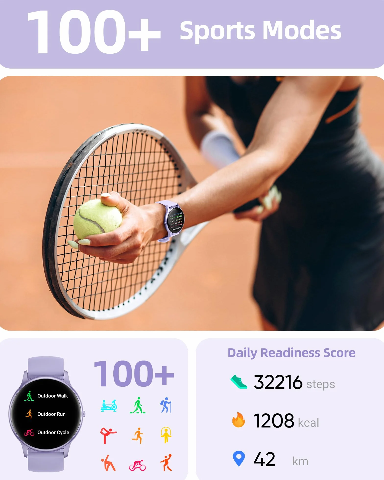 Parsonver Inteligentny zegarek (odpowiedź/nawiązywanie połączeń), zegarek fitness dla kobiet i mężczyzn, smartwatch 100+ trybów sportowych, wodoodporność IP68, monitor snu, monitor aktywności